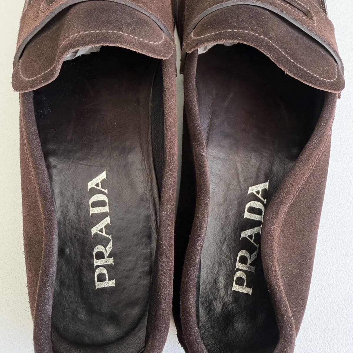 Prada Brown Suede ‘Square Toe’ Loafers Size US 8.5 / EU 41-42 - 15 Thumbnail