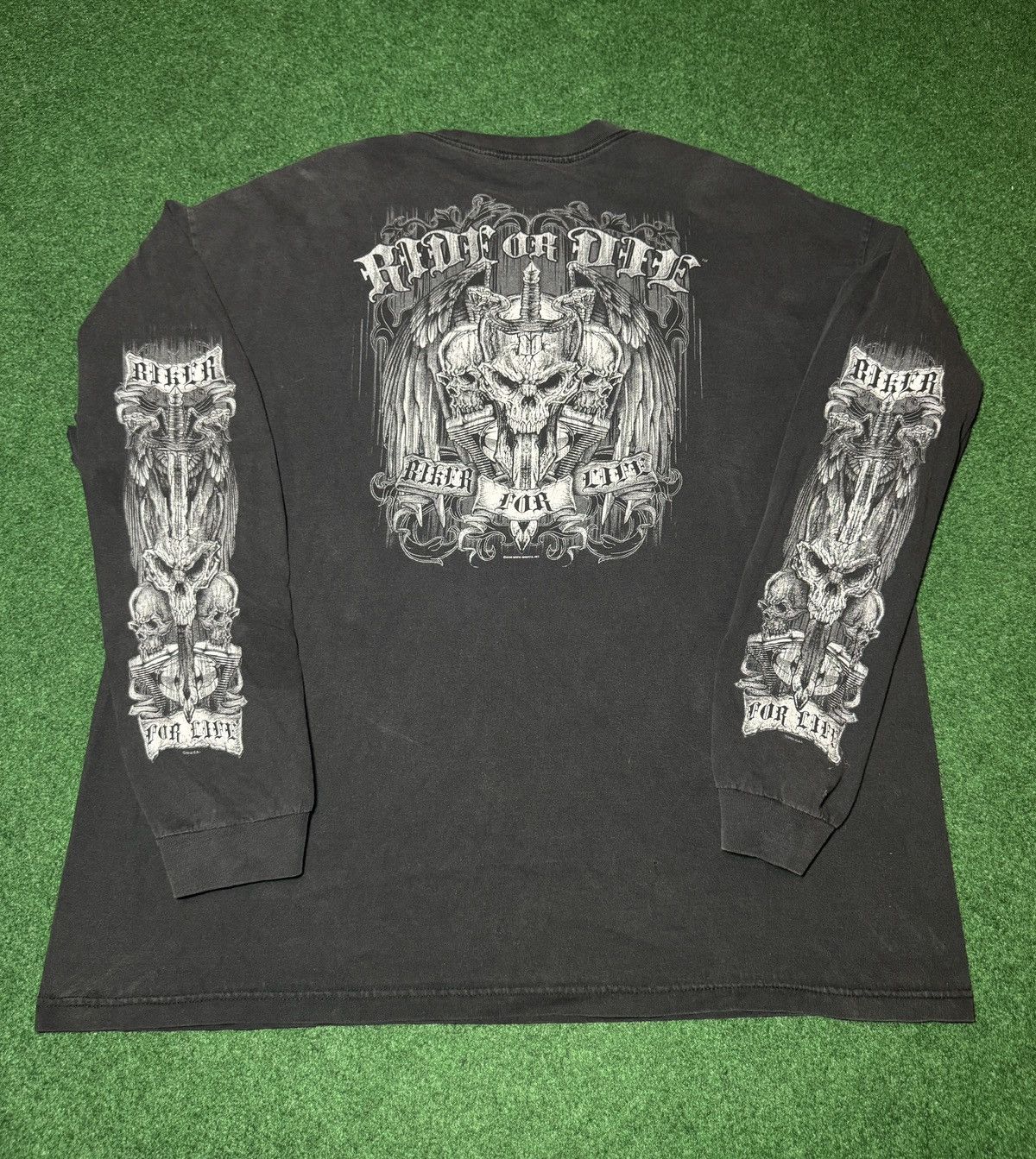 Harley Davidson × JNCO × Vintage Y2K Jnco Style Skater Grunge Skull Biker Flame T Shirt Size US XXL / EU 58 / 5 - 1 Thumbnail
