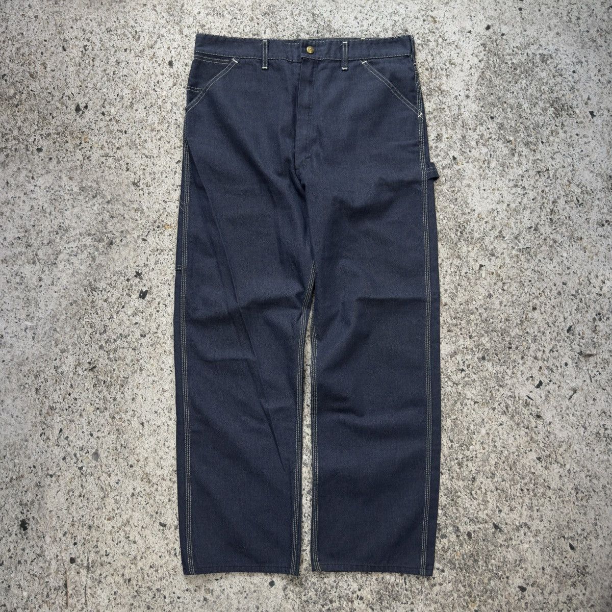 Vintage Vintage 80s Sears Denim Dungaree Carpenter Work Pants Jeans Size US 35 - 1 Thumbnail