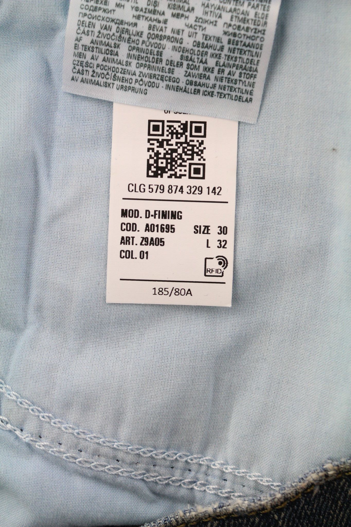 Diesel D-FINING Z9A05 W30/L32 Stretch Blue Denim 40425 Size US 30 / EU 46 - 12 Thumbnail