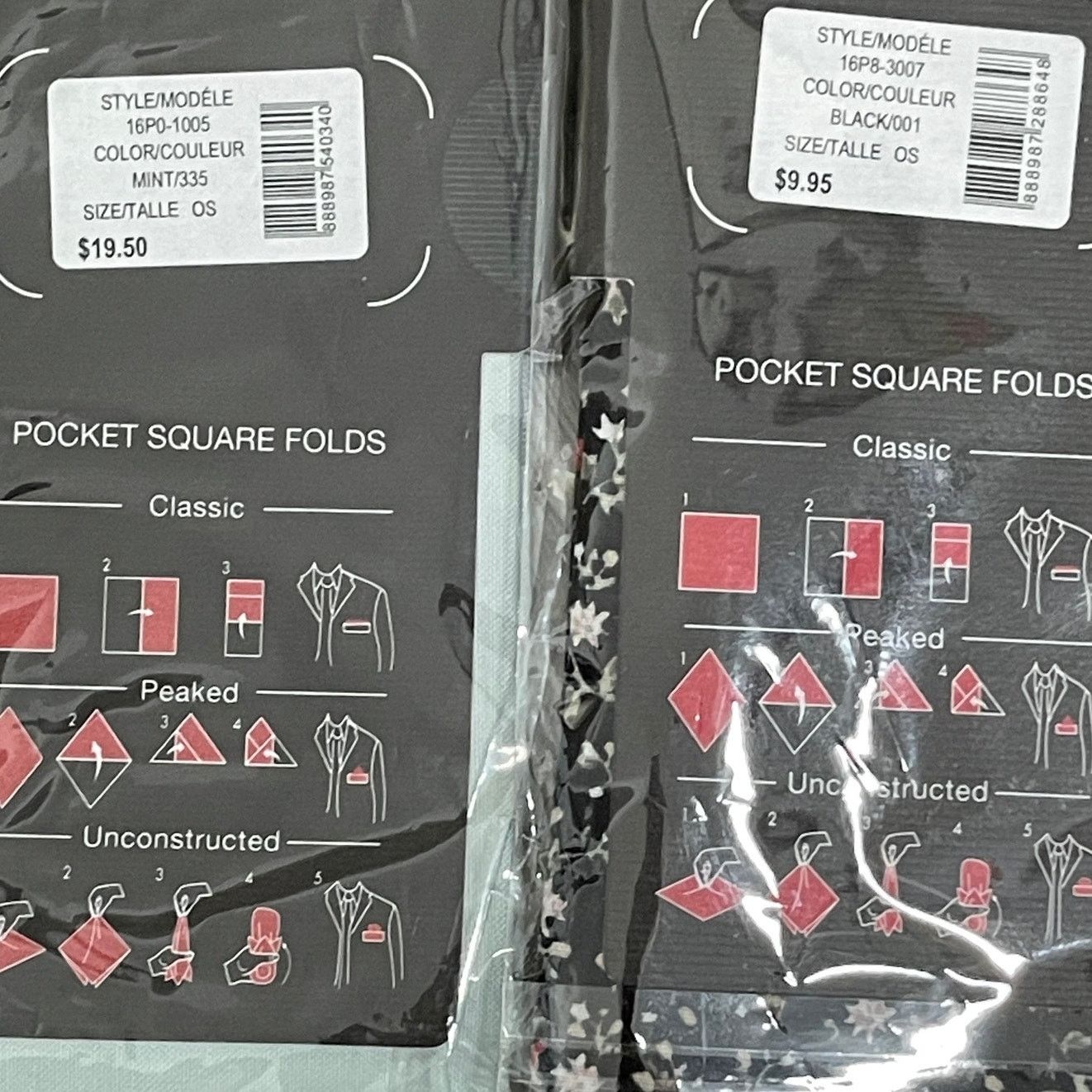 Other 2pc Set 1670 Pocket Square Black Mini Floral Mint Green Size ONE SIZE - 4 Thumbnail