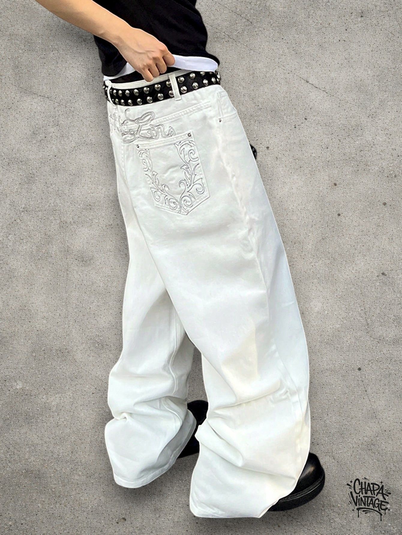 Vintage Wide fashion white jeans Size US 32 / EU 48 - 1 Thumbnail