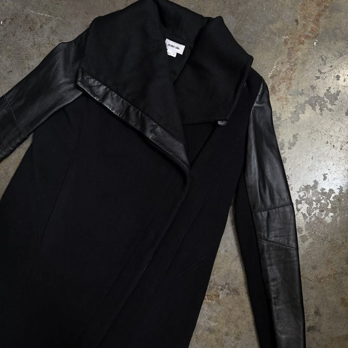 Helmut Lang HELMUT LANG WOOL/LAMB SKIN TRENCH - BLACK - S Size S / US 4 / IT 40 - 4 Thumbnail