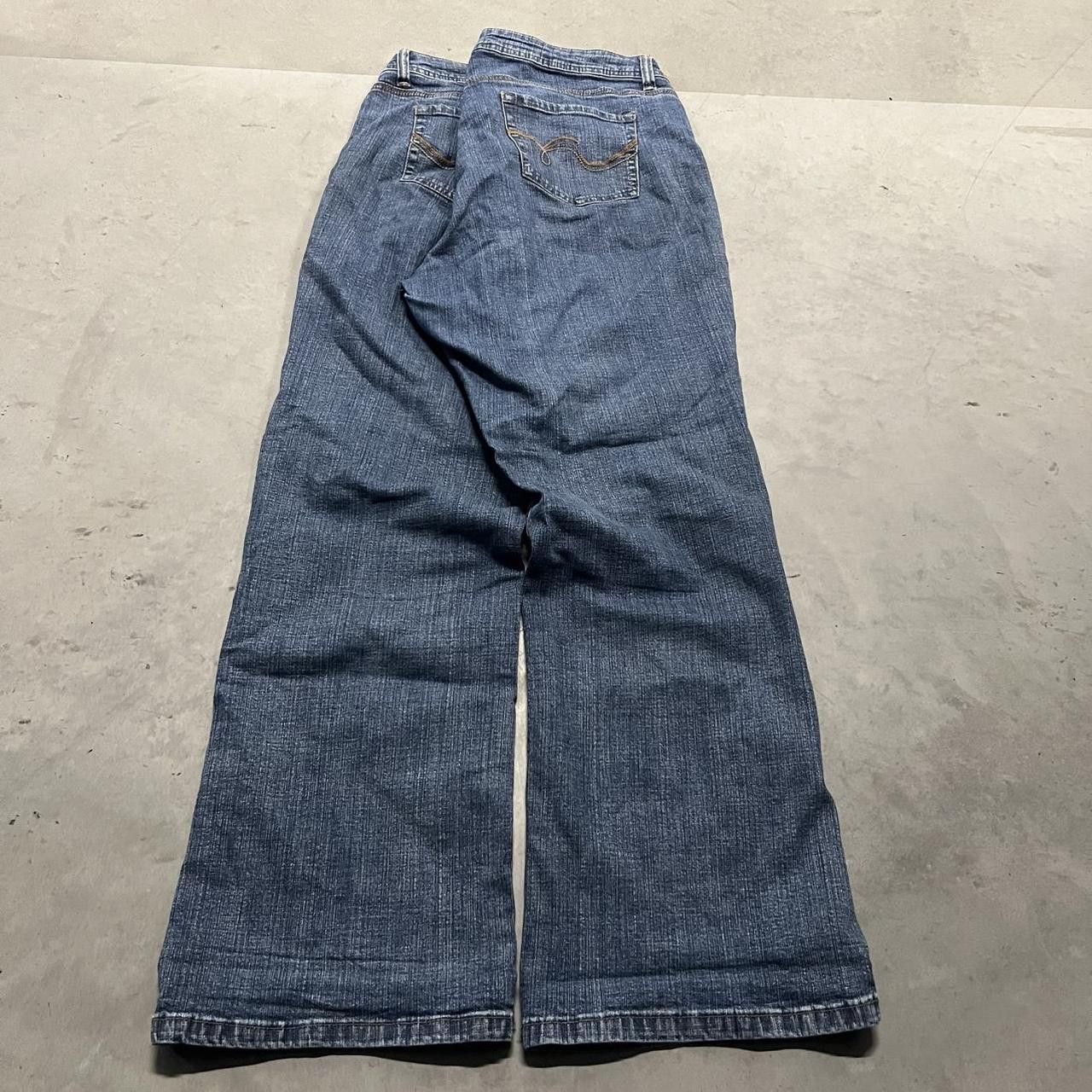Japanese Brand × Vintage Vintage Y2K/2000s Wide Leg Blue Dark Wash Denim Jeans Size US 36 / EU 52 - 5 Thumbnail