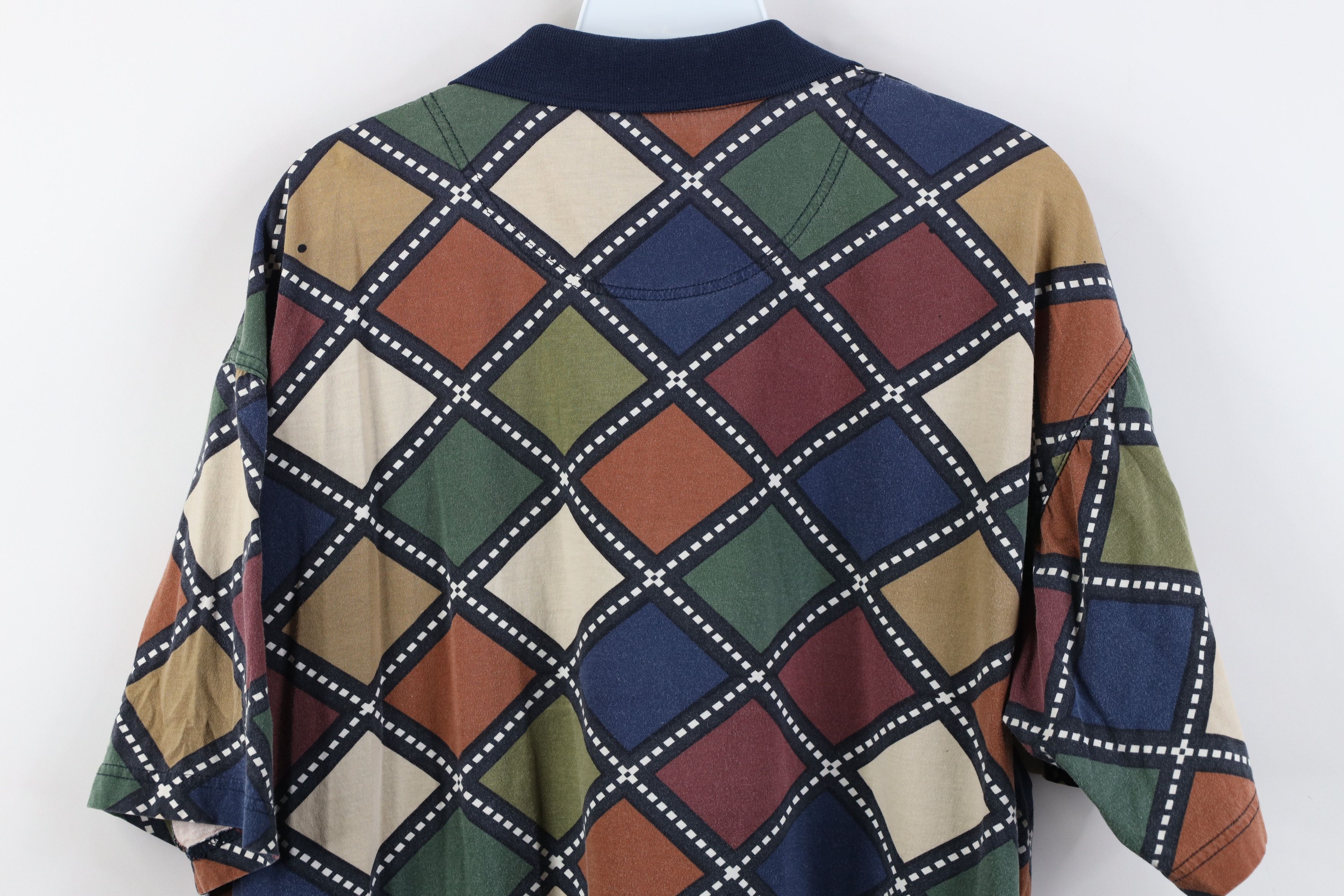 Vintage Vintage 90s Streetwear Rainbow Argyle Diamond Polo Shirt Size US L / EU 52-54 / 3 - 13 Thumbnail