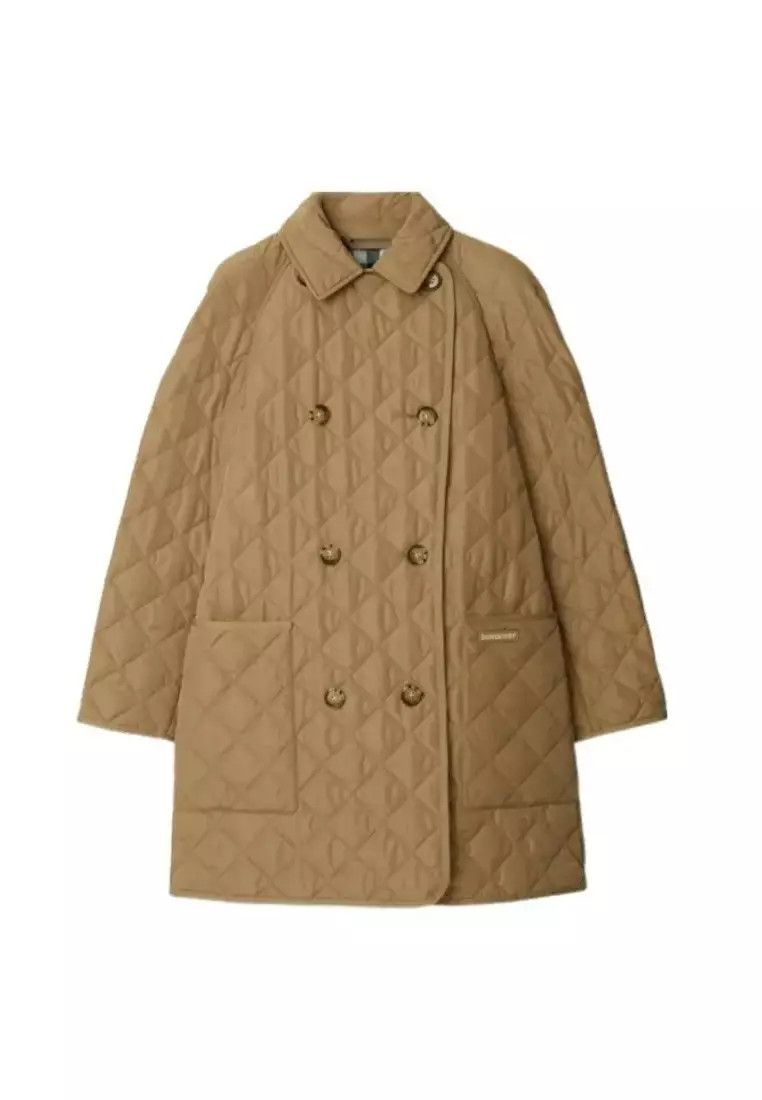Burberry o1w1db10426 Quilted Jacket in Camel Size L / US 10 / IT 46 - 1 Thumbnail