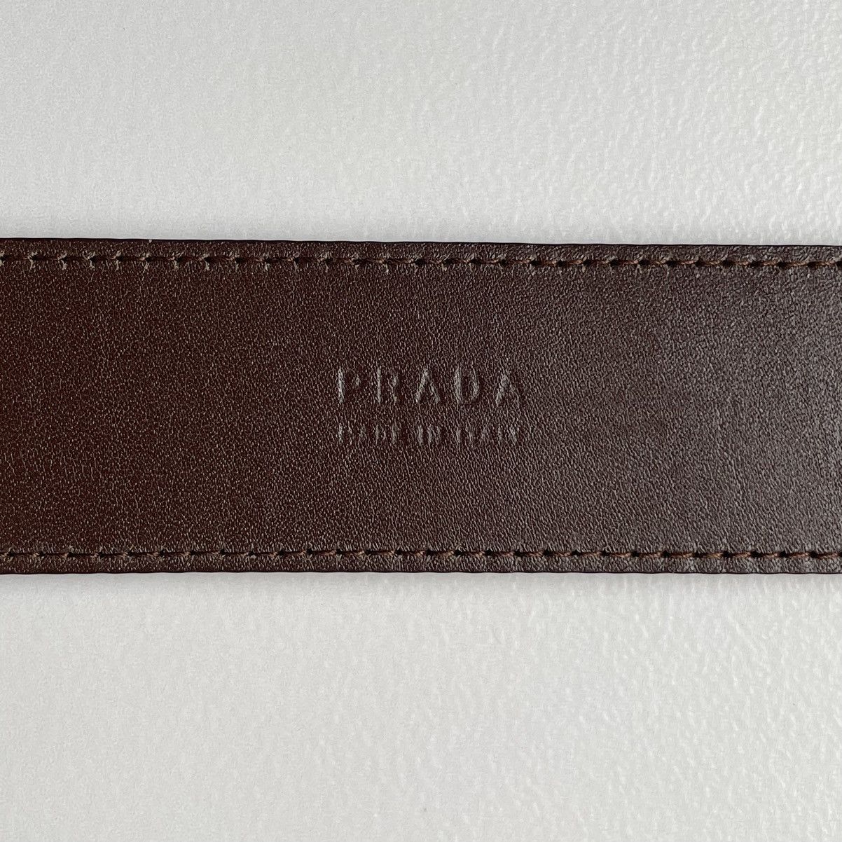 Prada 3cm Brown Ostrich Leather Belt Size 30 - 9 Thumbnail