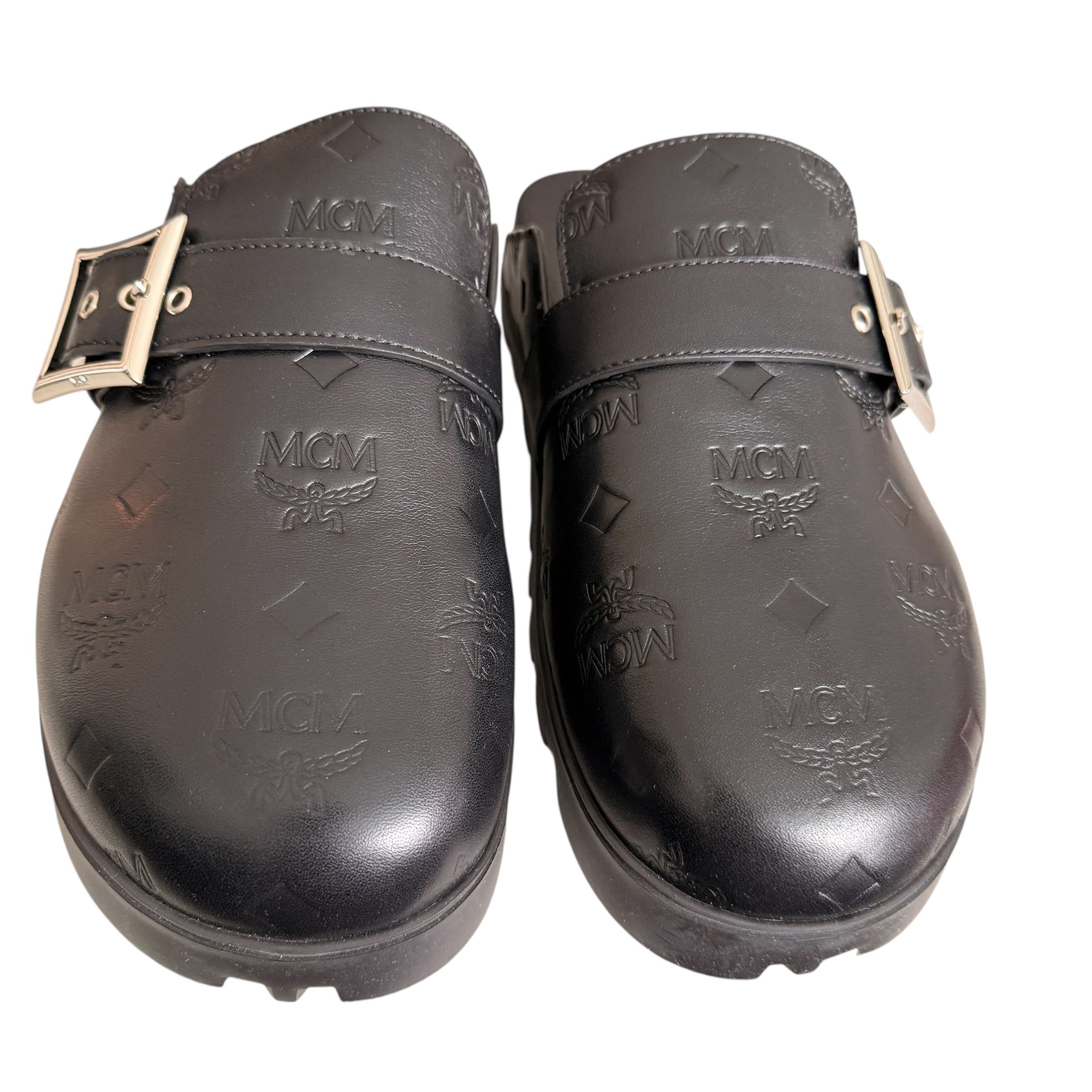 MCM MCM Leather Men’s Buckle Clogs (Flat Mule In Black) Size 45 Size US 12 / EU 45 - 1 Thumbnail