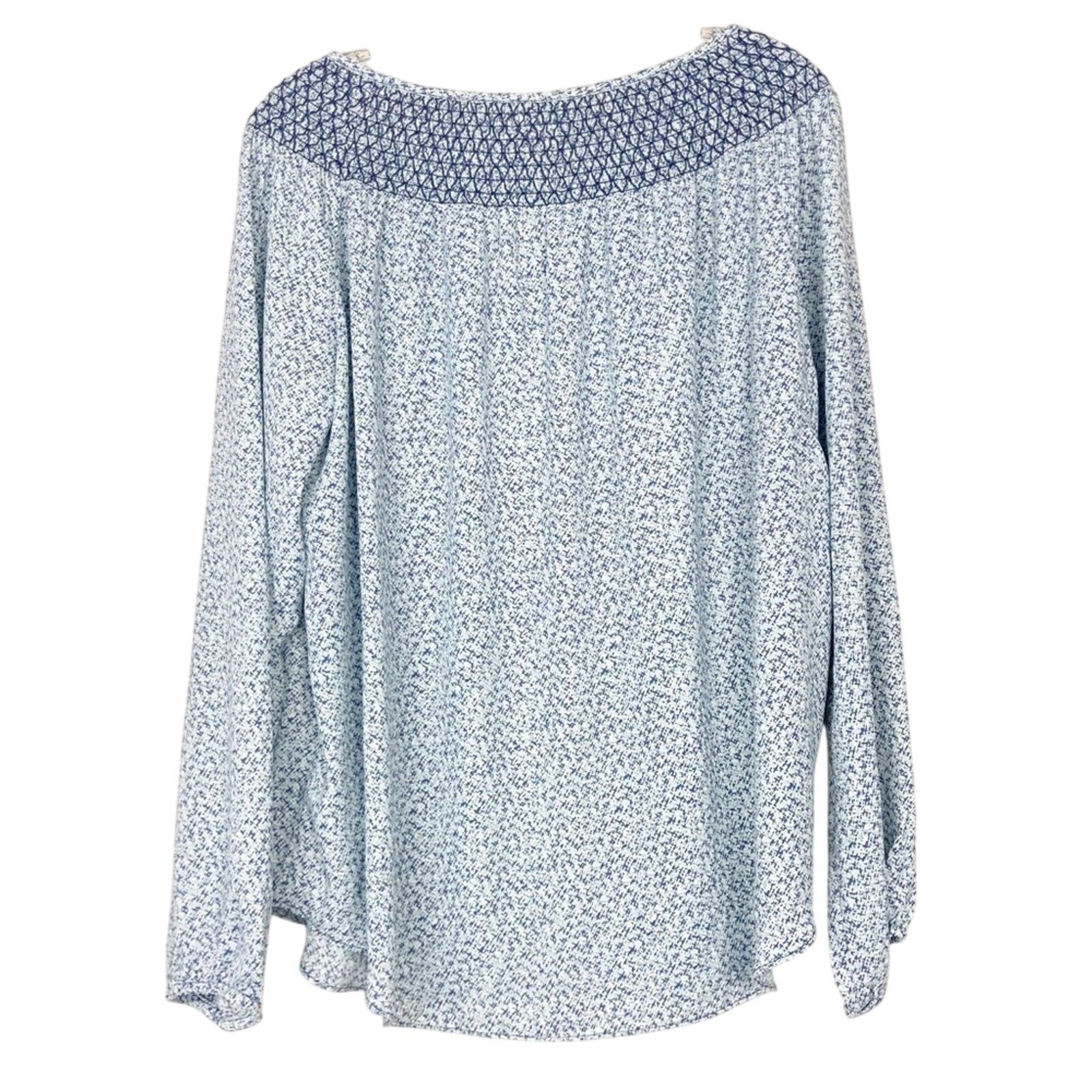 Gap Gap Blue Printed Off The Shoulder Shirt Sz S Size S / US 4 / IT 40 - 3 Thumbnail