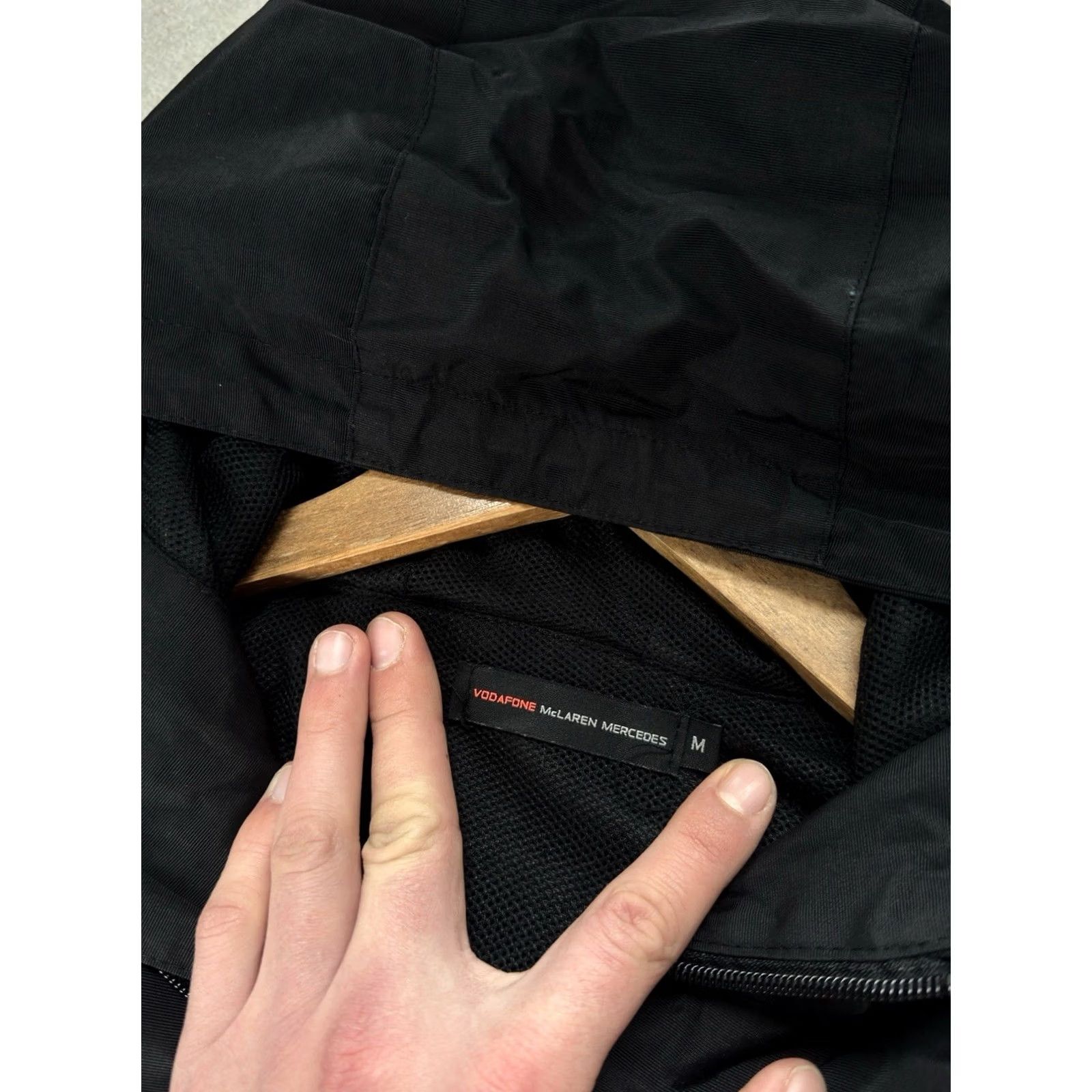 Mercedes-Benz VINTAGE Mercedes-Benz Windbreaker Jacket Nylon F1 Racing Black M Men Zip Pockets 90s Size US M / EU 48-50 / 2 - 7 Thumbnail