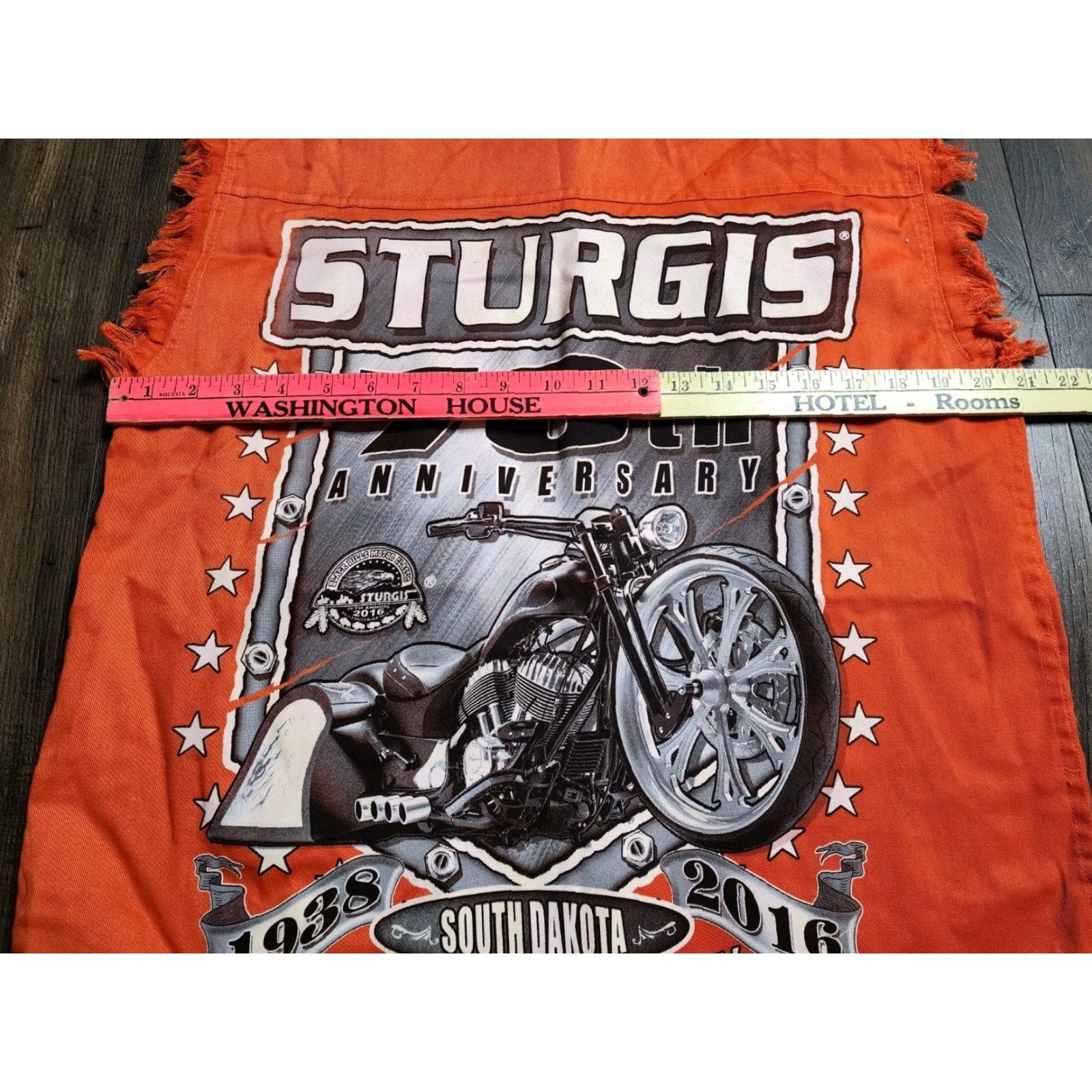 Doublet VEST Biker Pride Mens M Orange 2016 Sturgis Black Hills SD Cut Off Distressed Double-Sided Button-Up Collared Size US M / EU 48-50 / 2 - 2 Thumbnail