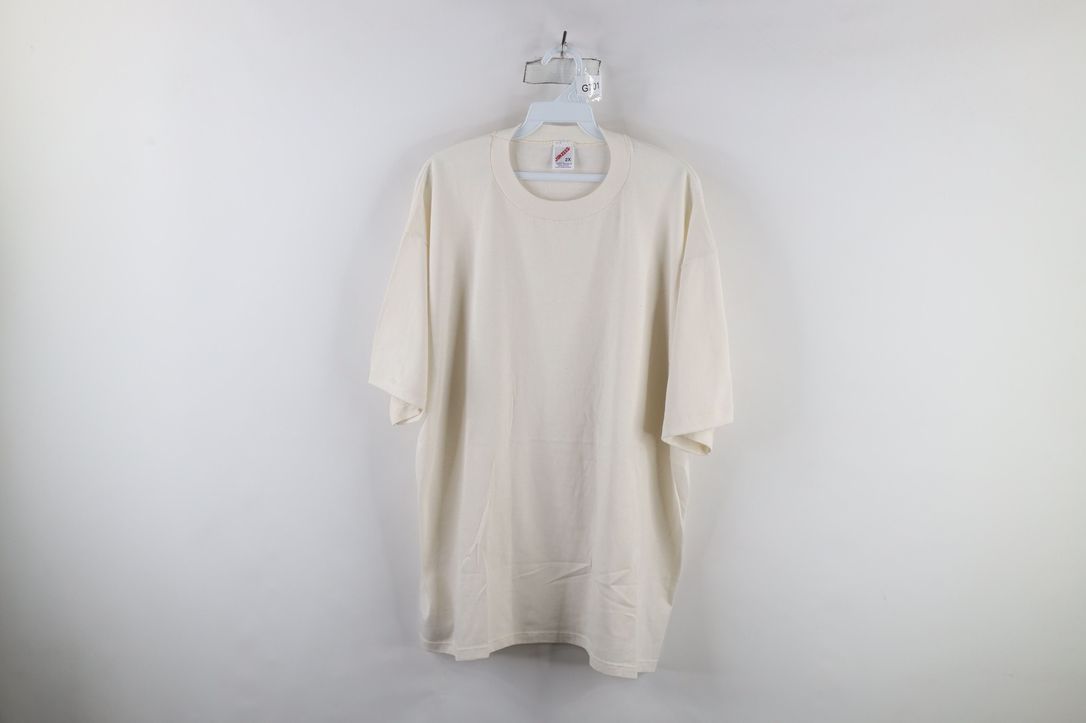 Vintage Vintage 90s Streetwear Short Sleeve T-Shirt Off White USA Size US XXL / EU 58 / 5 - 1 Thumbnail