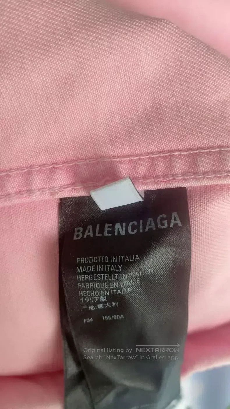 Balenciaga Balenciaga Pink Denim Jacket Size XXS / US 00 / IT 34 - 2 Thumbnail