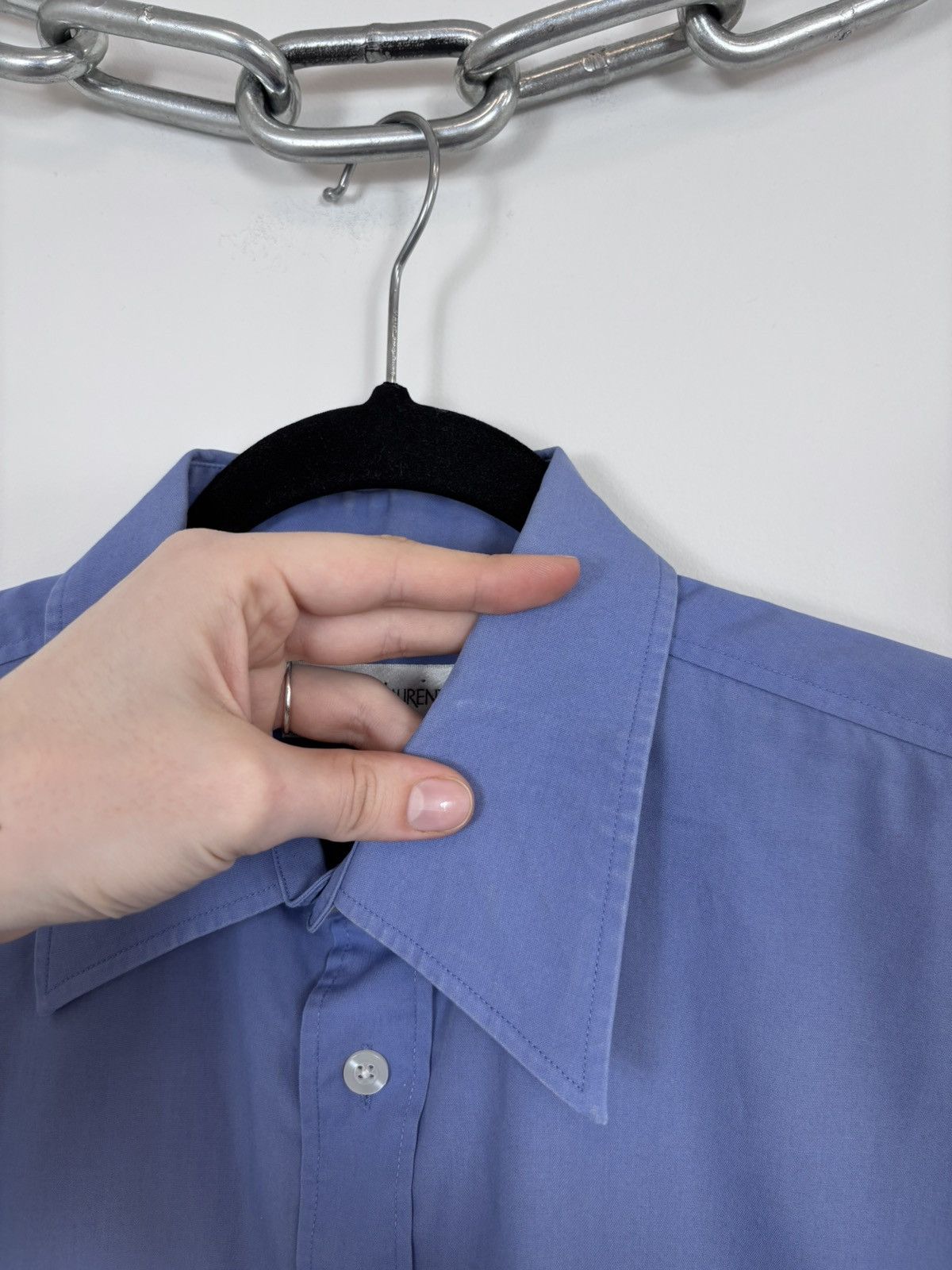 Yves Saint Laurent Vintage Yves Saint Laurent Men’s Blue Short Sleeve Shirt Size US L / EU 52-54 / 3 - 7 Thumbnail