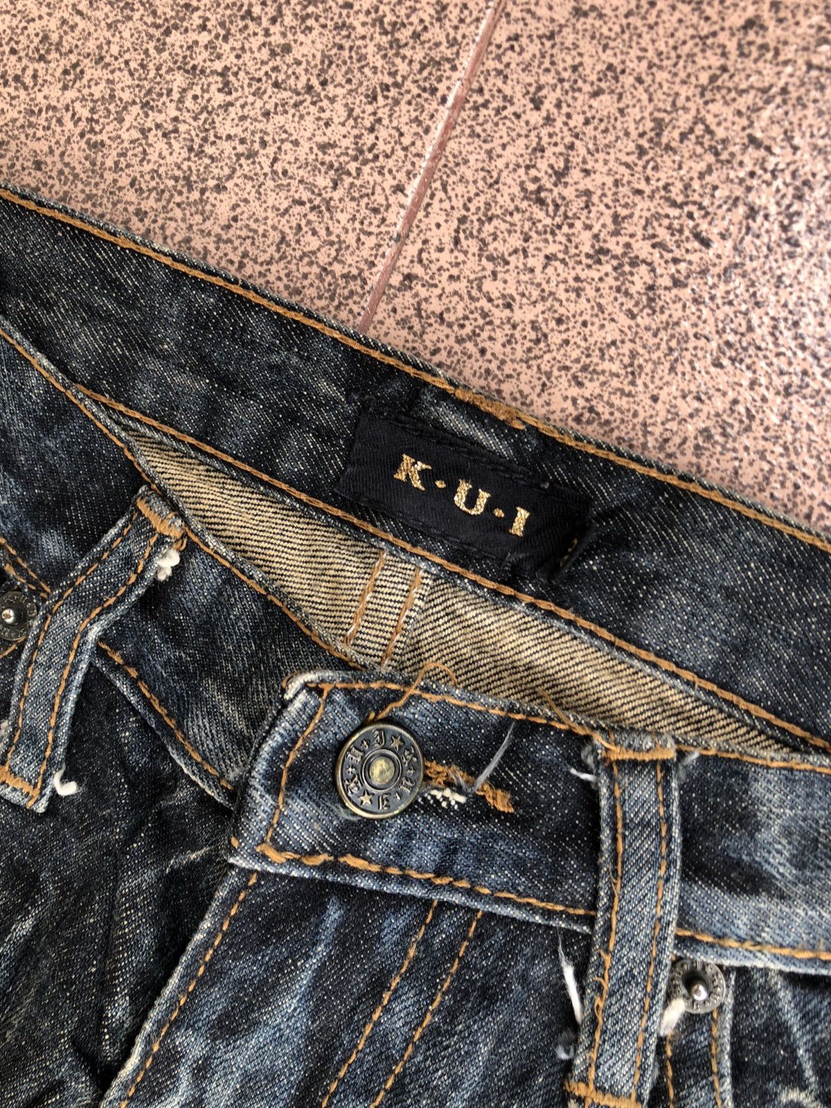 Japanese Brand Kui Super Flared Splatter Distressed Jeans Size US 30 / EU 46 - 11 Thumbnail