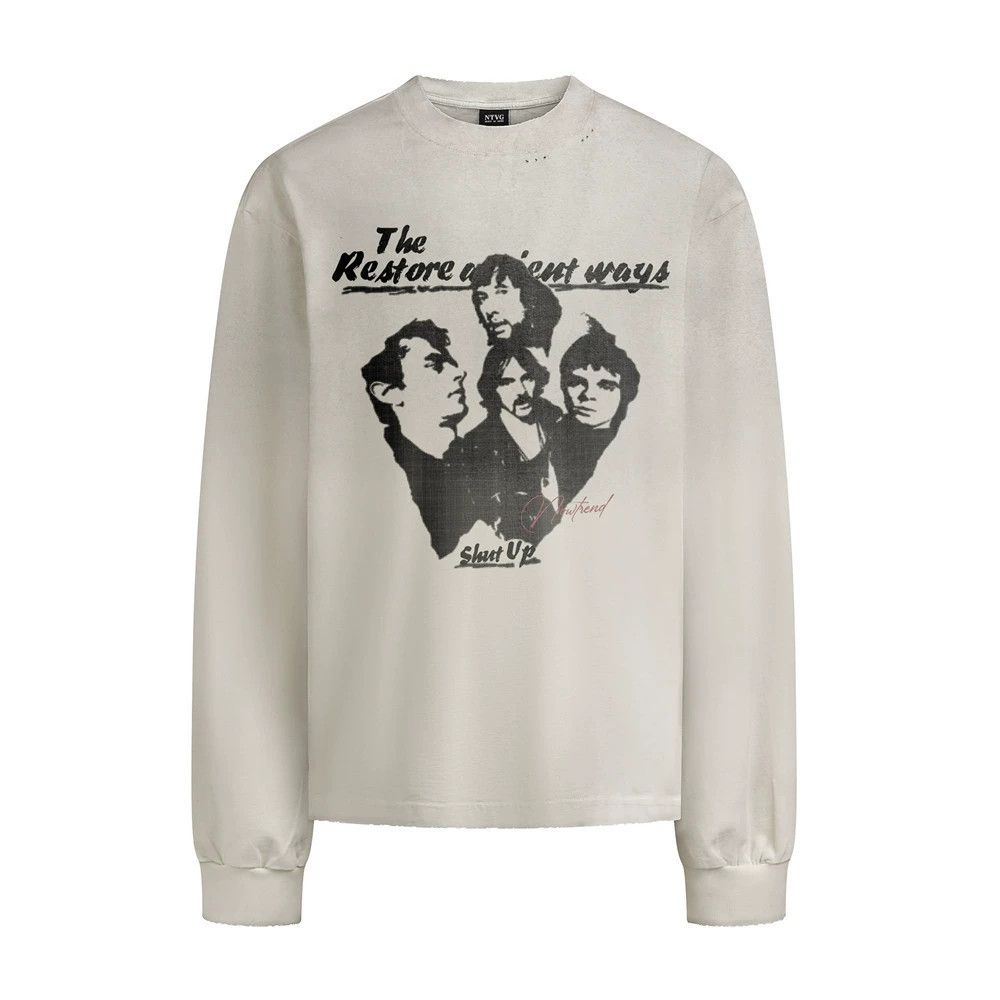 Vintage Men's retro American face print long-sleeved T-shirt y2k Size US M / EU 48-50 / 2 - 1 Thumbnail