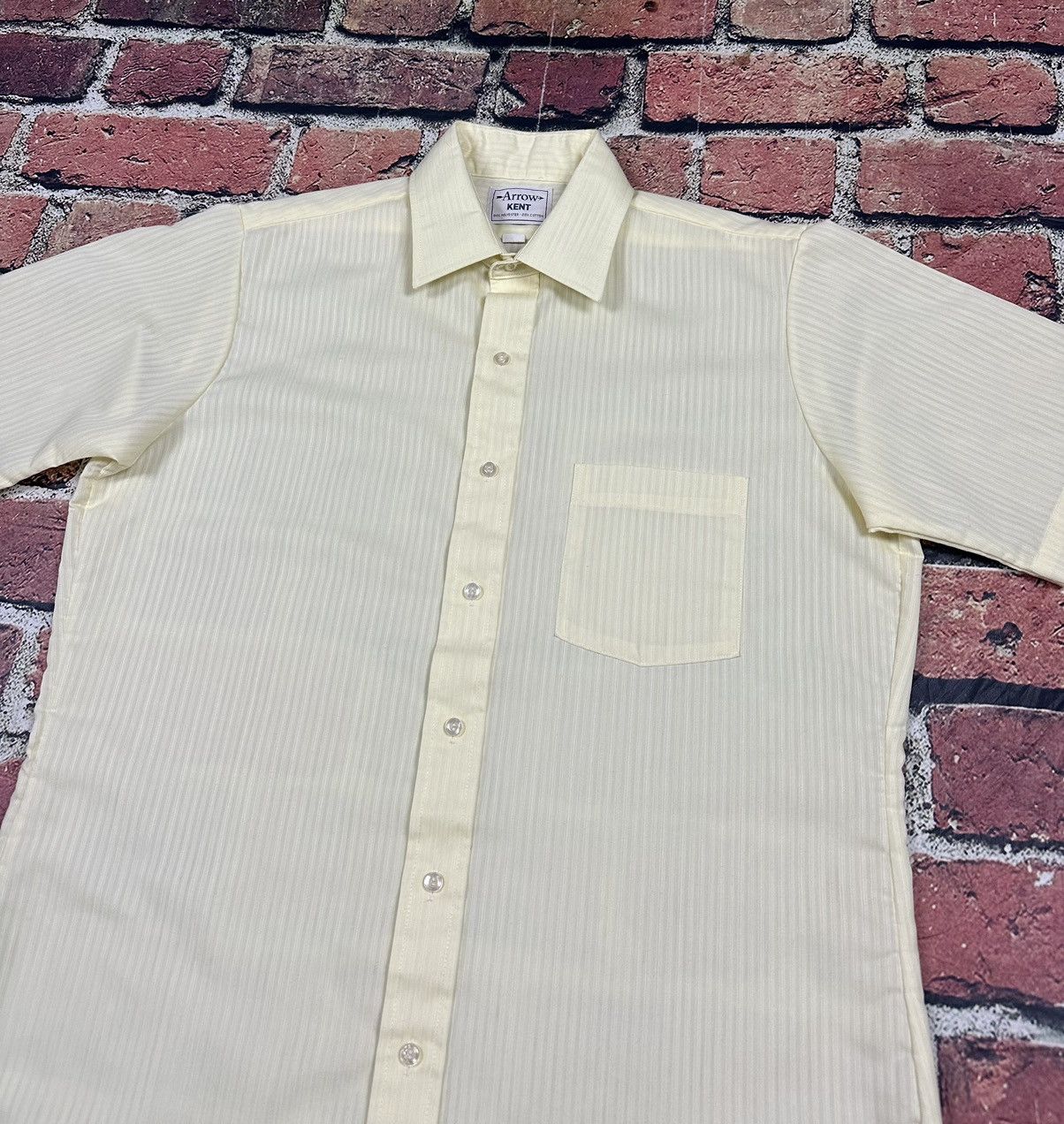 Arrow Vintage Arrow Kent Shirt Yellow Rockabilly 60s 70s USA Size US L / EU 52-54 / 3 - 3 Thumbnail