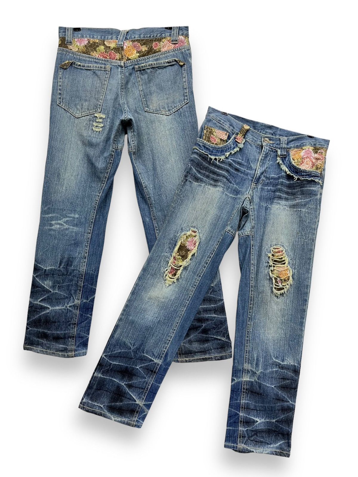 Real Japan Blues 🔥FYE🔥GUMU Grunge Frayed Distressed Ripped Denim Jeans Size US 32 / EU 48 - 1 Thumbnail