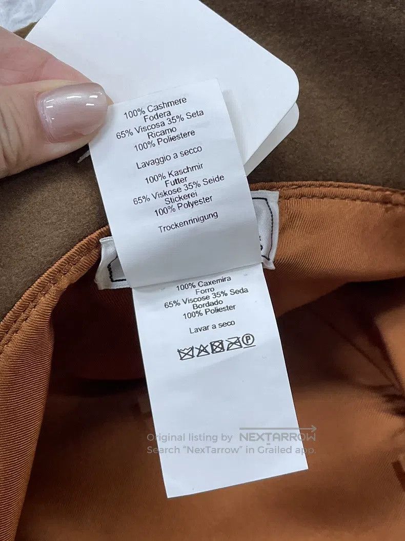 Hermes Hermes size 57 Khaki embroidered cashmere fisherman's hat Size ONE SIZE - 6 Thumbnail