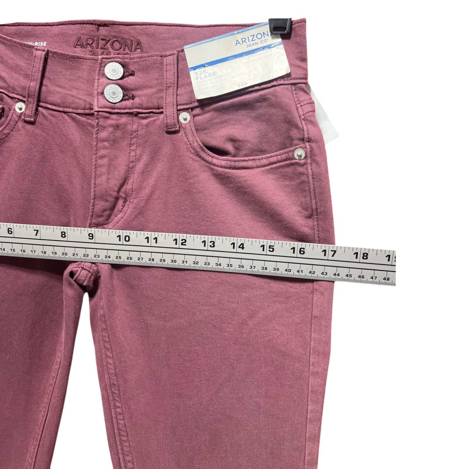 Arizona Jean Co. Arizona - Women's Extreme Low-Rise Slim Fit Hip Thigh Flare Size 25" / US 0 / IT 36 - 4 Thumbnail
