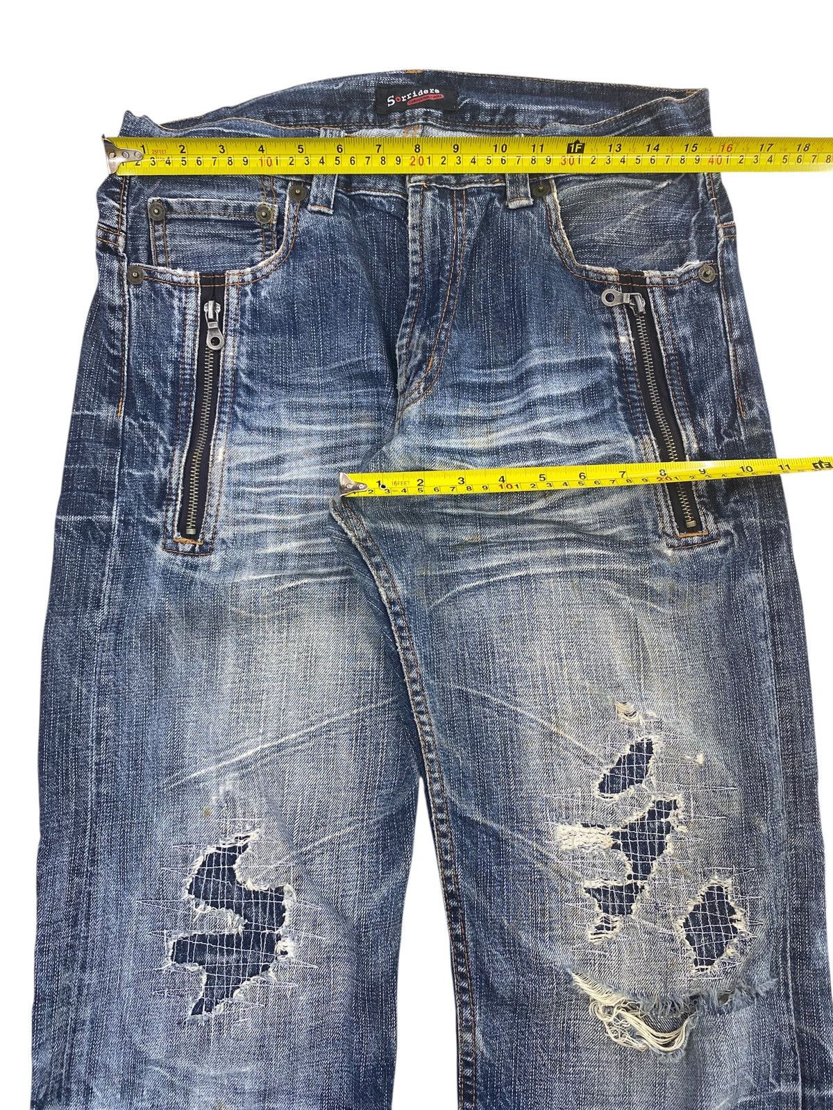 Japanese Brand Japanese Brand Ripped Patch Style Whiskers Jeans Size US 31 - 5 Thumbnail