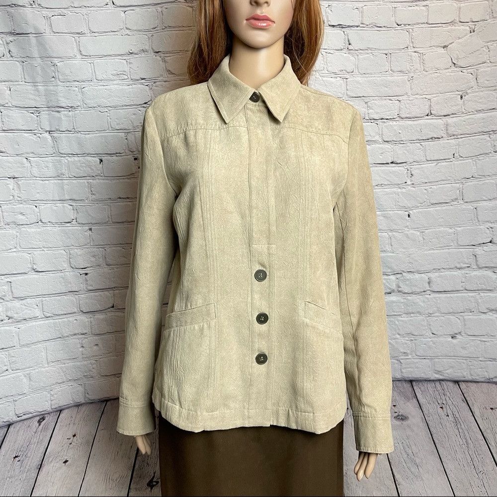 Chicos Chico’s Faux Suede Beige Jacket Size 1 US M Size M / US 6-8 / IT 42-44 - 1 Thumbnail