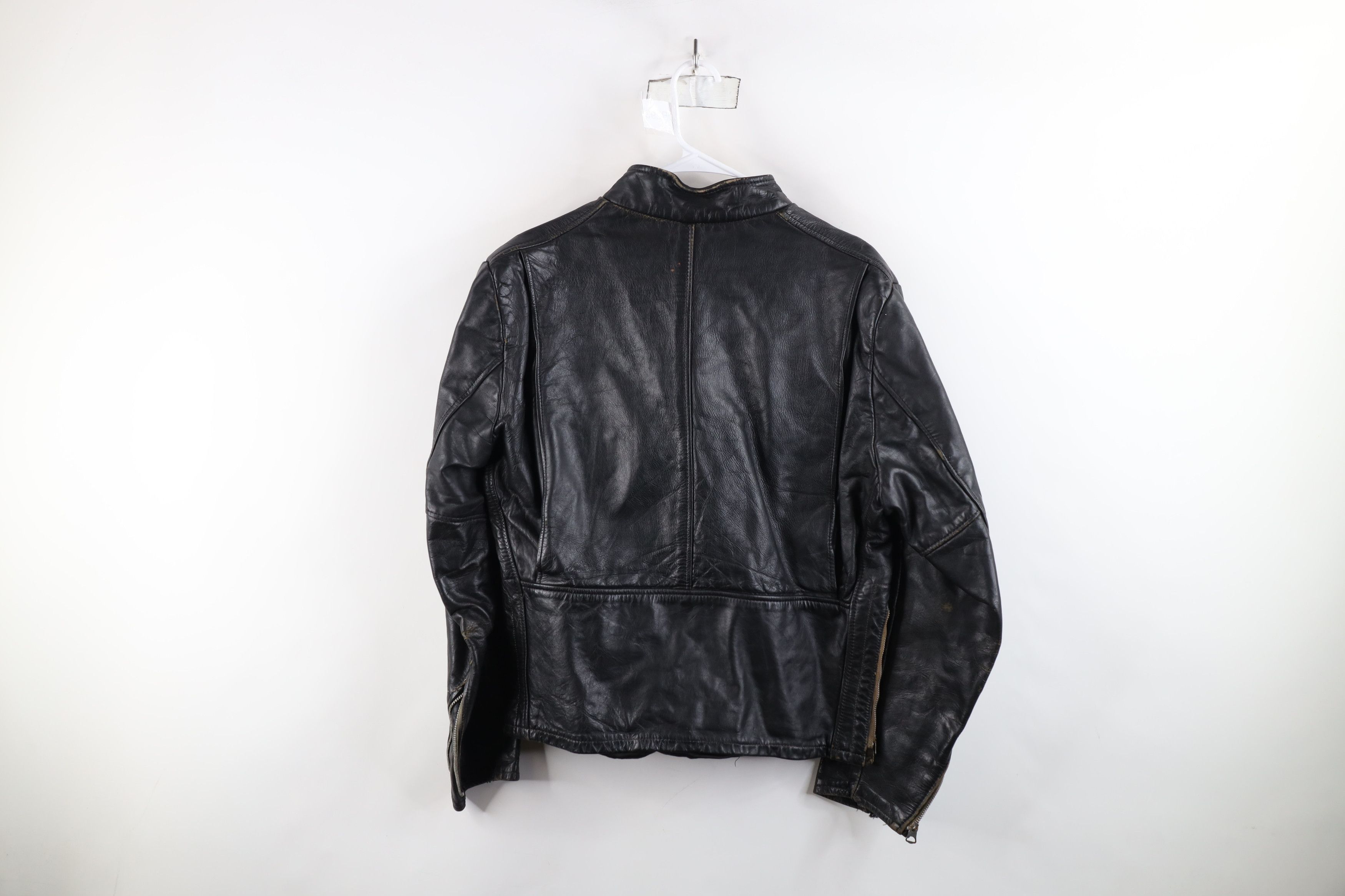Vintage Vintage 70s Cafe Racer Motorcycle Bomber Jacket Black USA Size US L / EU 52-54 / 3 - 13 Thumbnail