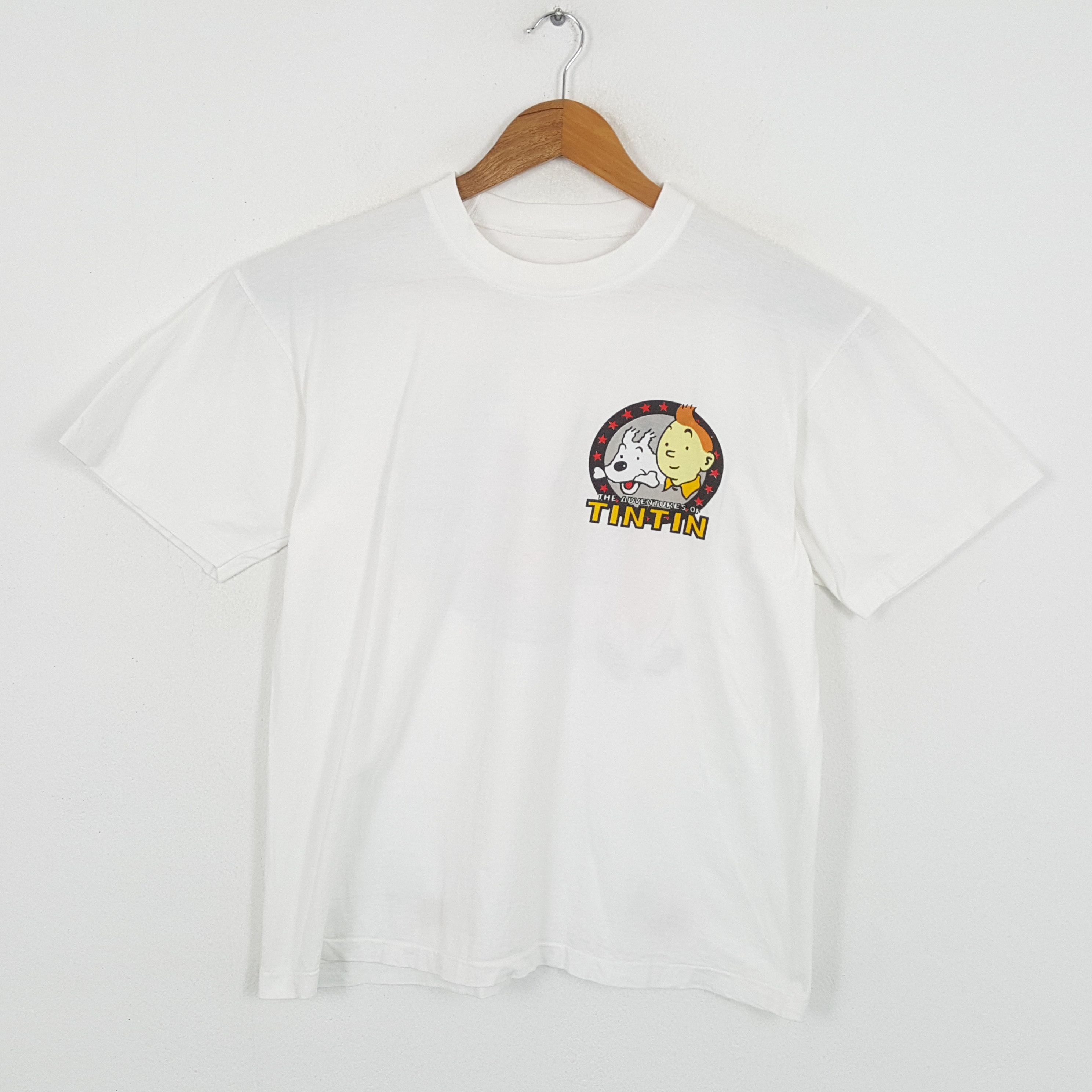 Vintage Vintage THE ADVENTURES OF TINTIN American Cartoon T-Shirt Size US L / EU 52-54 / 3 - 3 Thumbnail
