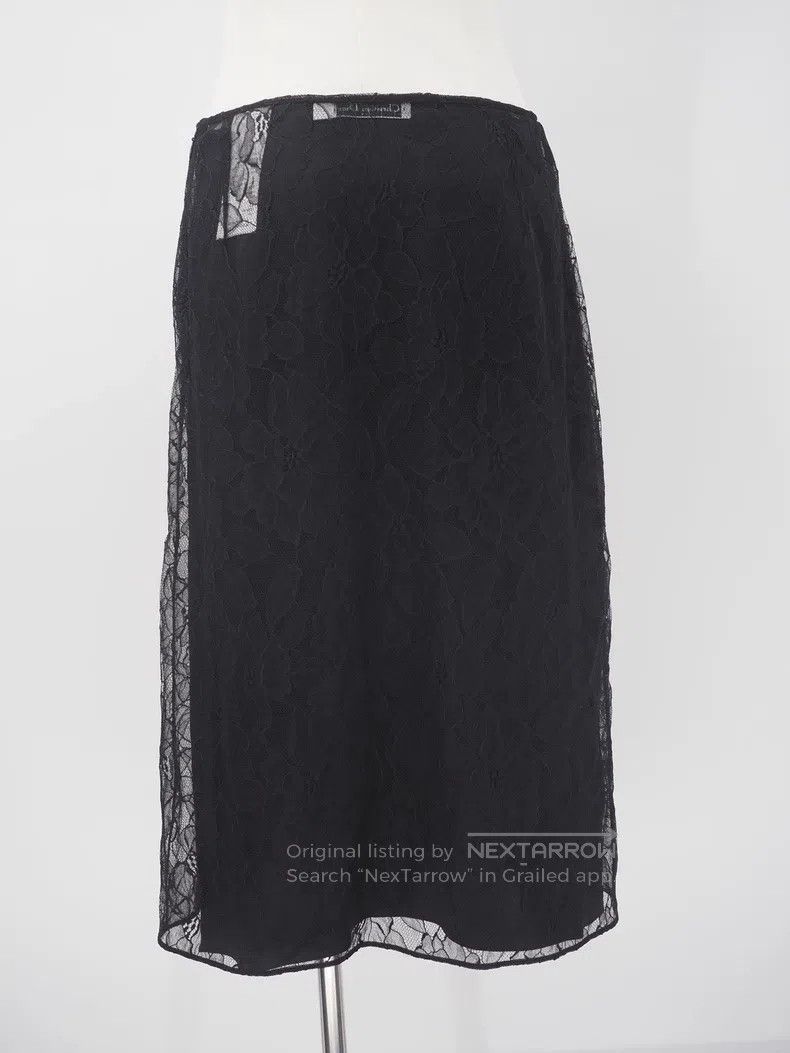 Dior Dior size M Black lace hollowed-out silk lined skirt Size 23" - 2 Thumbnail