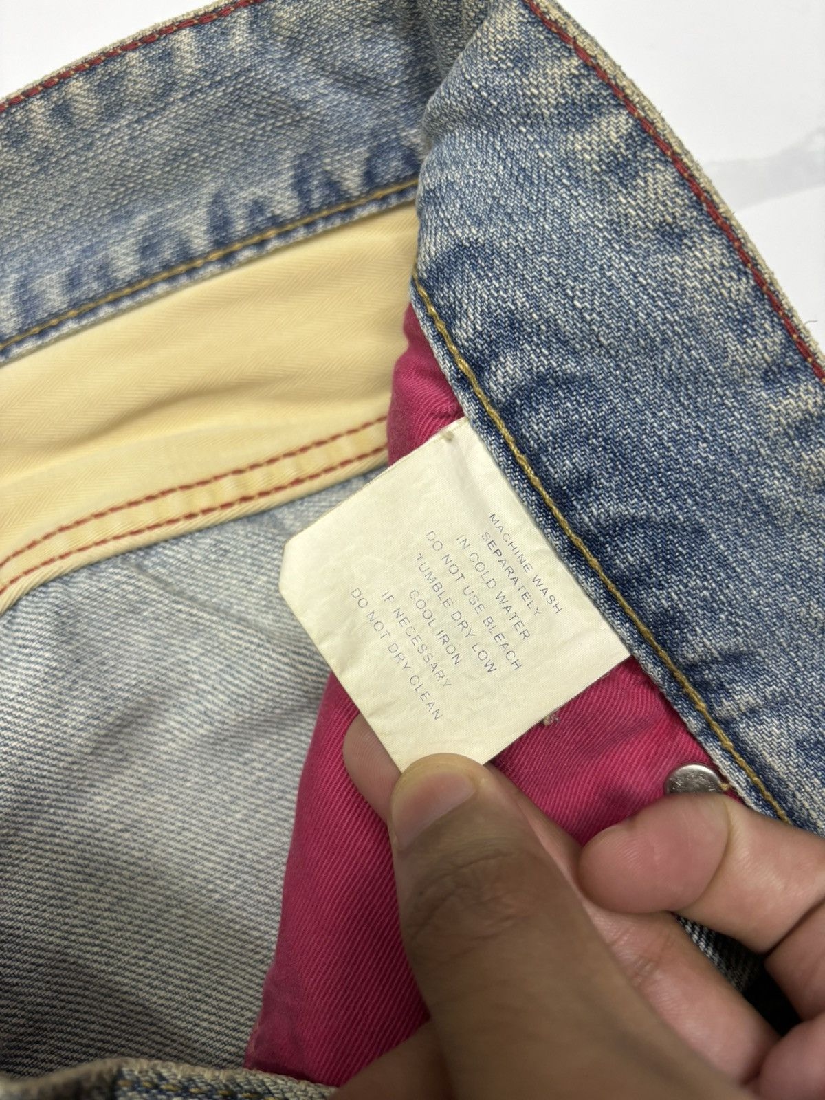 If Six Was Nine × Japanese Brand × Le Grande Bleu (L.G.B.) VINTAGE FATIGUES FLASH REPORT RIPPED DENIM JEANS Size US 34 / EU 50 - 11 Thumbnail