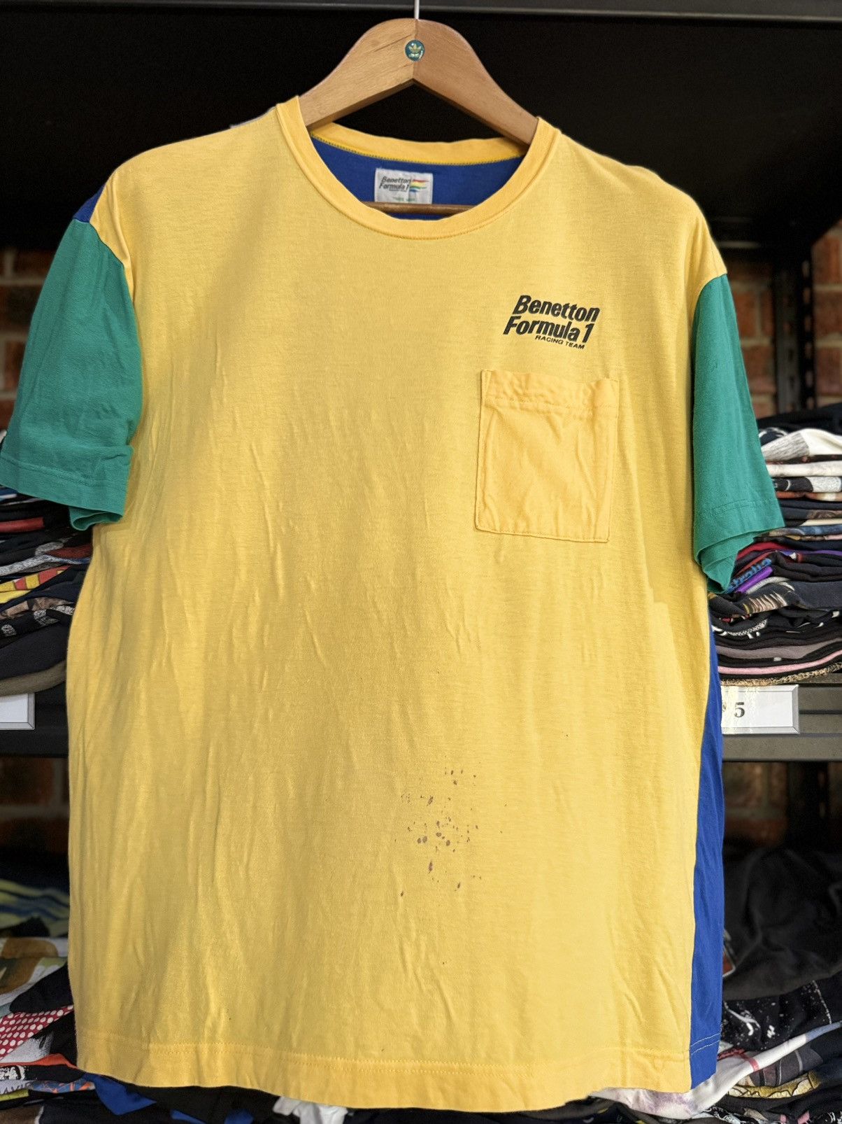 Formula 1 Vintage Benetton Formula 1 Racing Team Hypecolour Pocket Tee Size US L / EU 52-54 / 3 - 2 Thumbnail