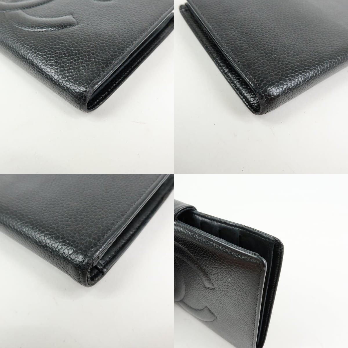 Chanel Chanel CC Logo Caviar Leather Wallet Black Size ONE SIZE - 4 Thumbnail