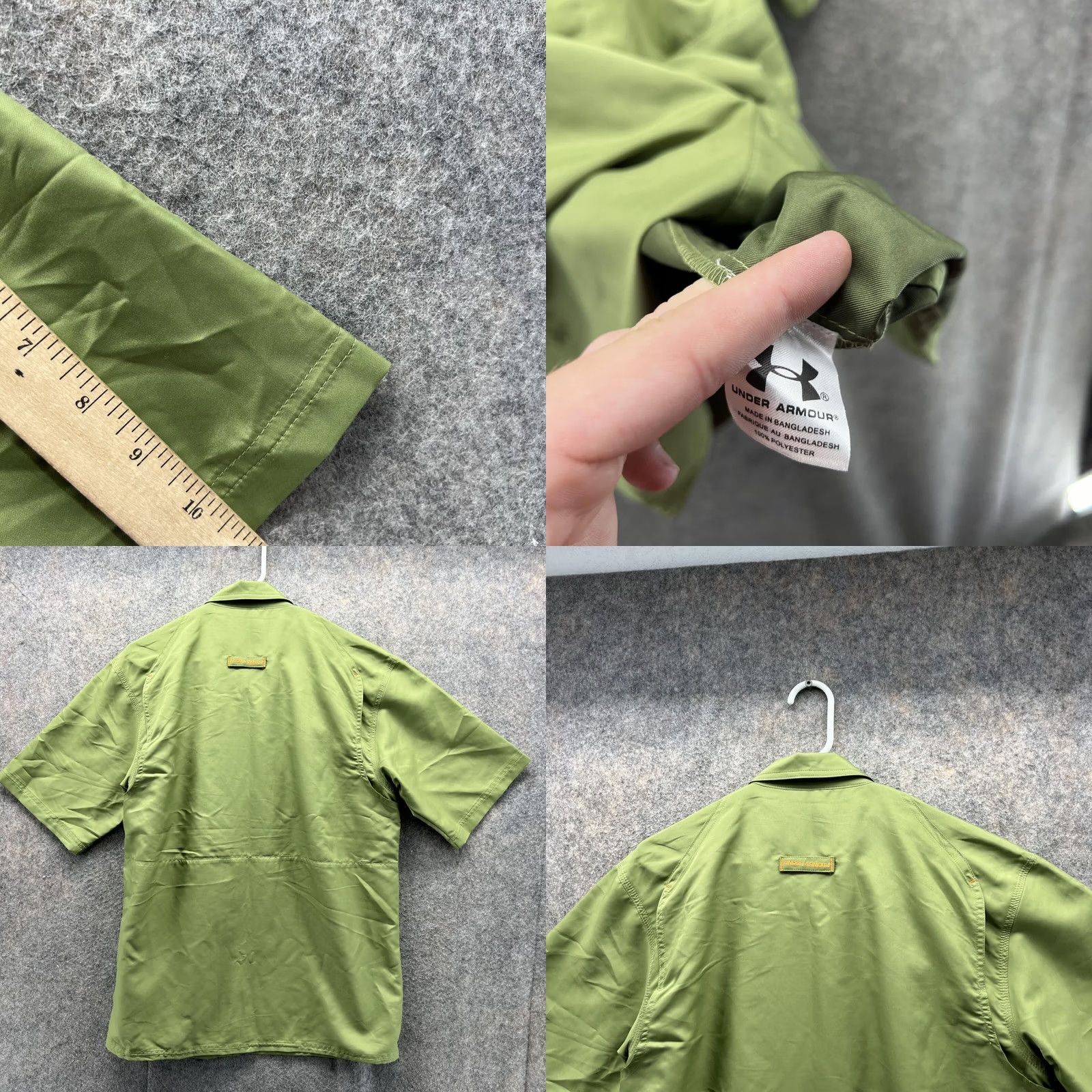 Under Armour Under Armour Shirt Men Medium Green Full Zip Polyester Casual UA Golf Shirt Size US M / EU 48-50 / 2 - 8 Thumbnail