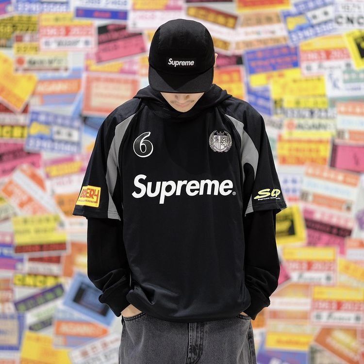 Supreme Supreme Hooded Soccer Jersey Black Size Medium | Grailed