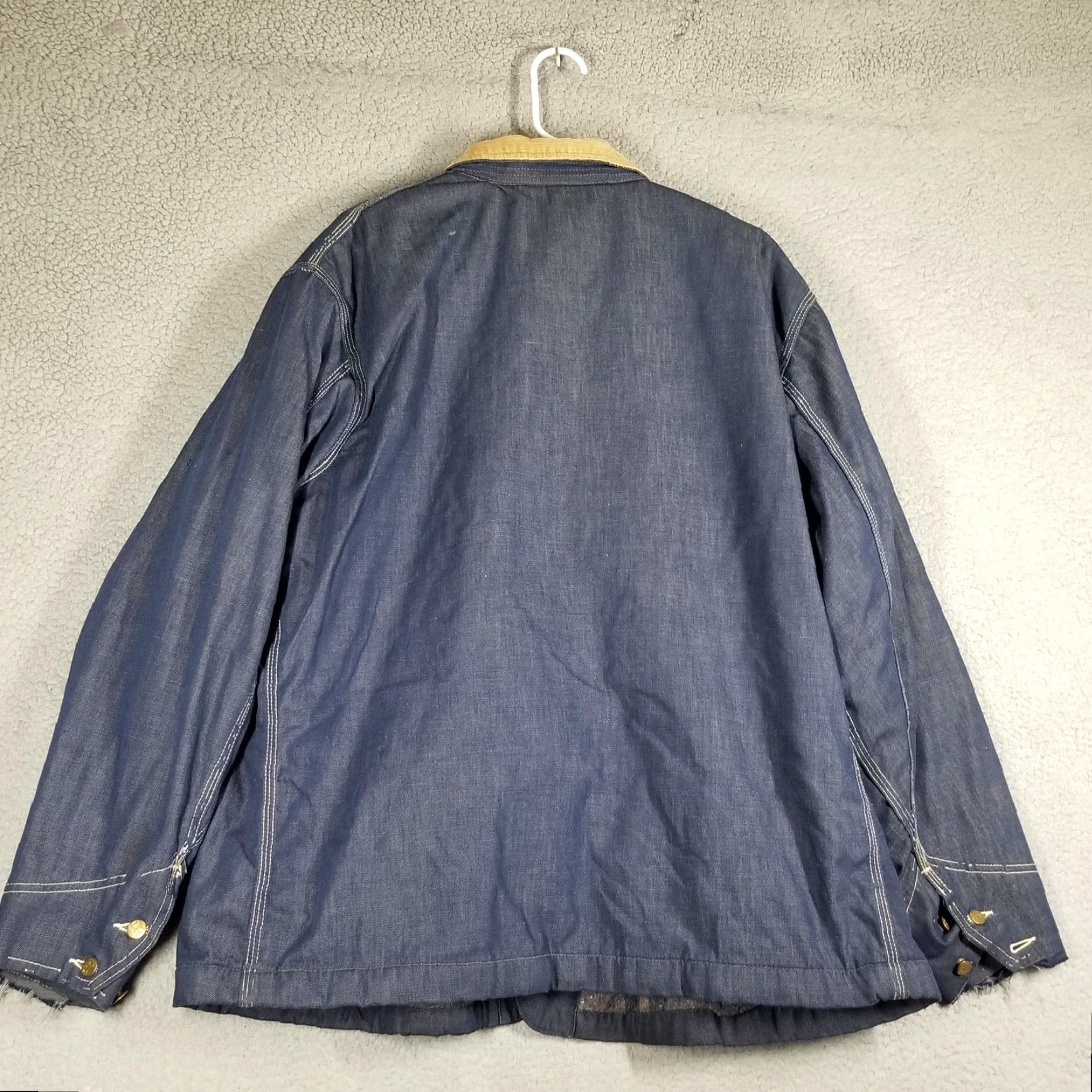 Lee VINTAGE Lee Jacket Mens XL Blue Denim Blanket Lined Chore Coat USA Sanforized Jacket/Coat Size US XL / EU 56 / 4 - 3 Thumbnail