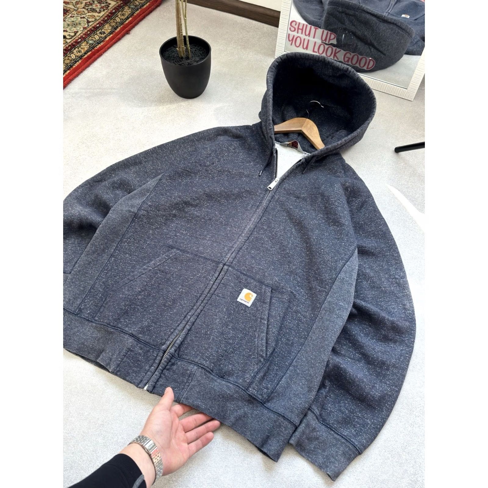 Carhartt VINTAGE Carhartt Hooded Full Zip Gray-Blue Hoodie Jacket XL Men Hoodie Size US XL / EU 56 / 4 - 4 Thumbnail