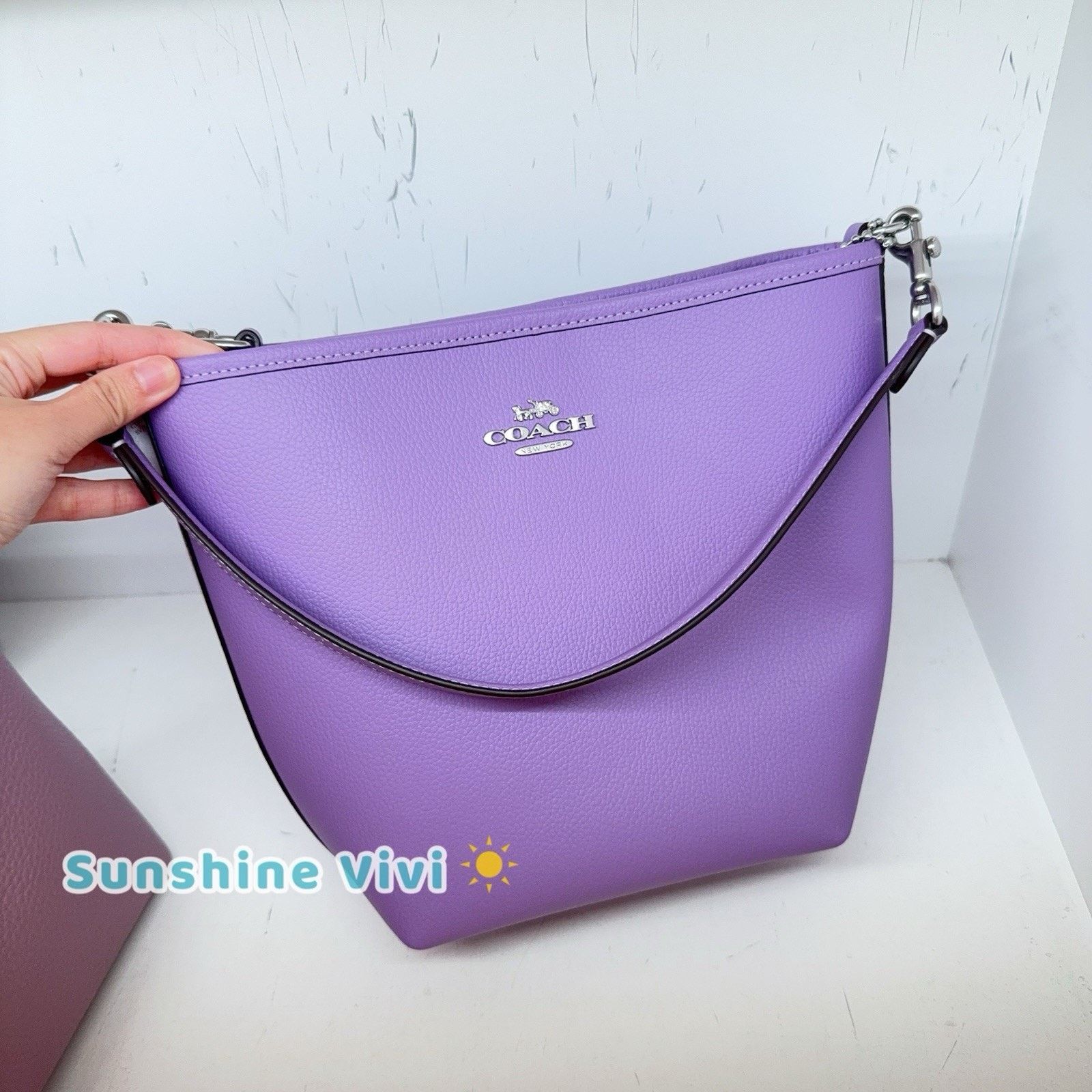 Coach NWT COACH CT801 City Bucket Leather Bag Purse Silver/Iris Size ONE SIZE - 1 Thumbnail