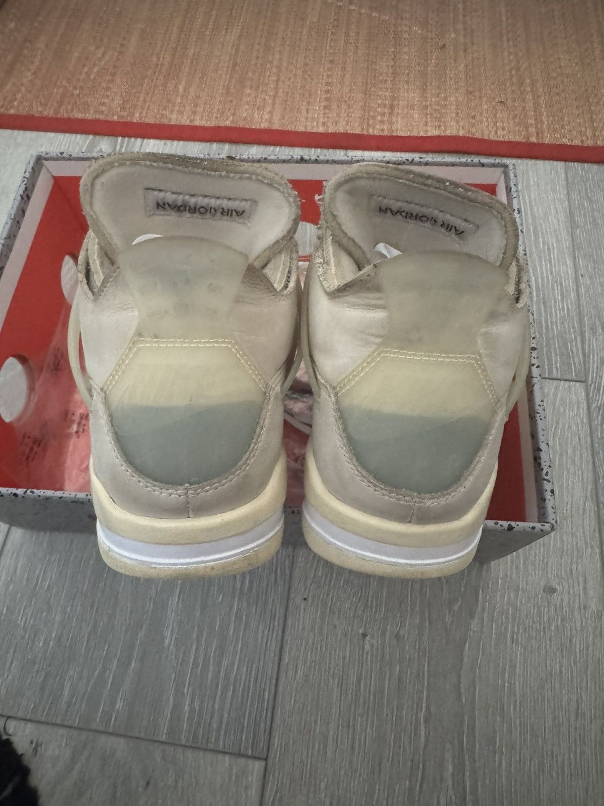 Jordan Brand × Off-White Air Jordan 4 Retro Off-White Sail US 6M/7.5W Used Size US 6 / EU 39 - 5 Thumbnail