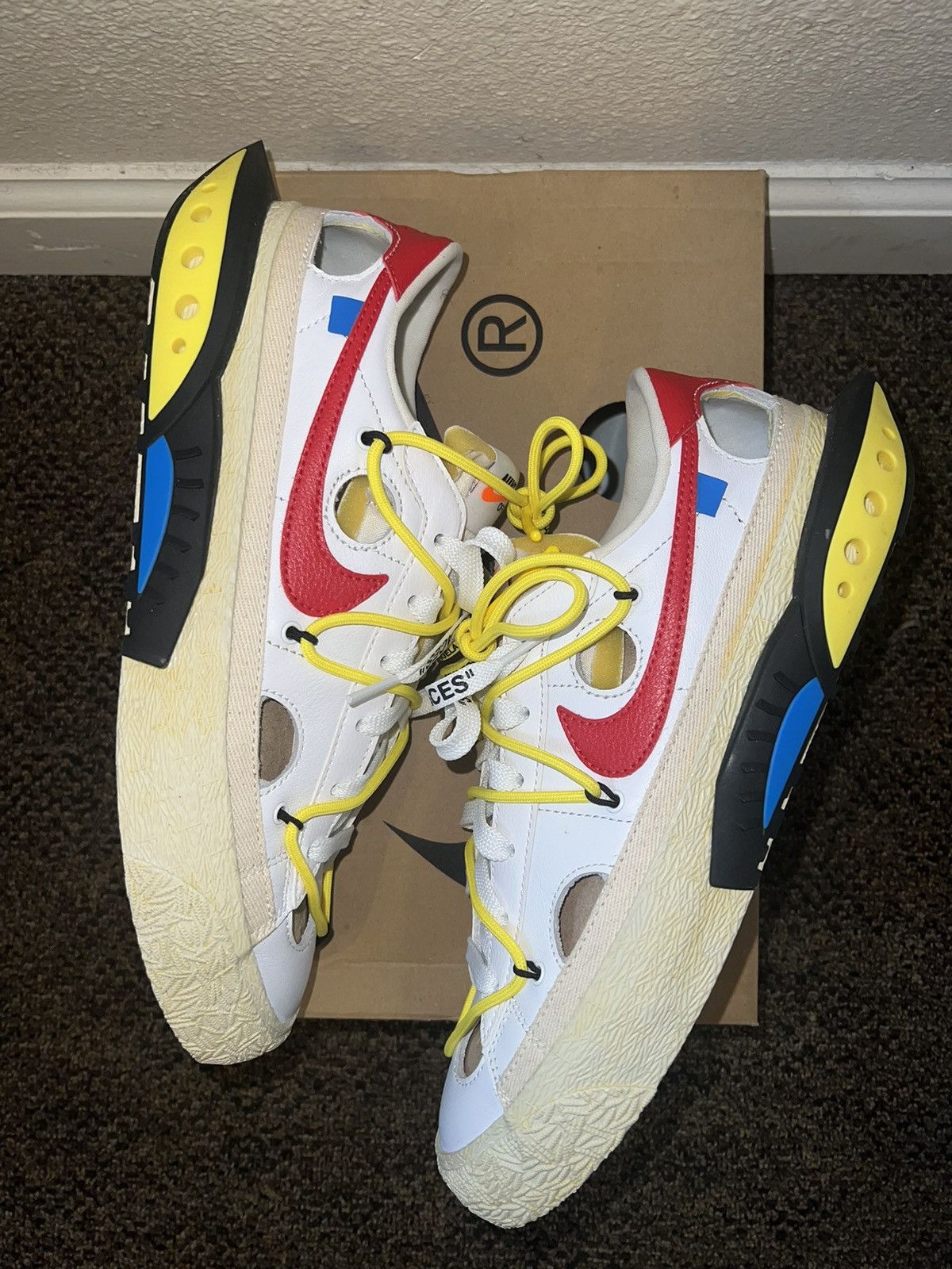Nike × Off-White Off-White x Nike Blazer Low “University Red” Size US 9 / EU 42 - 2 Thumbnail