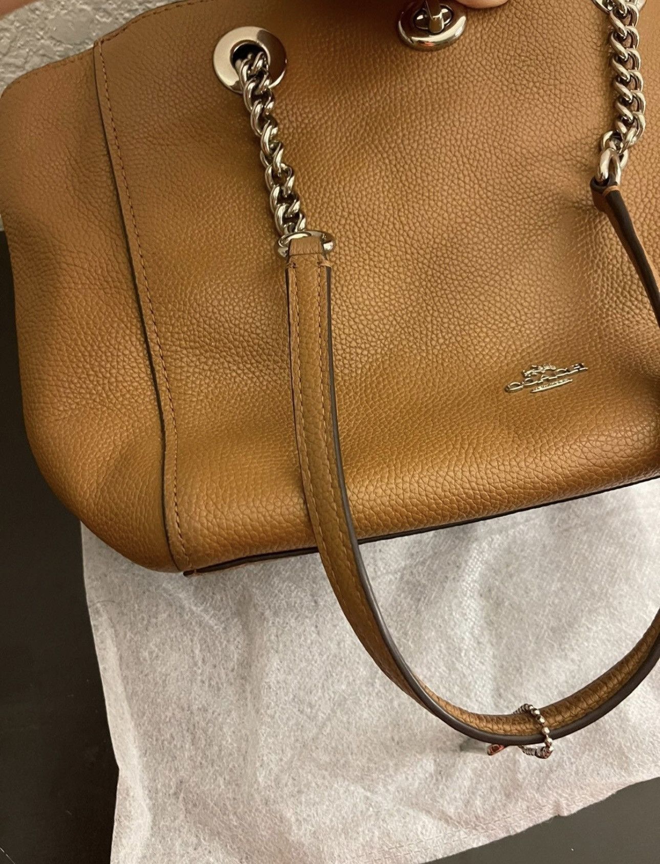 Coach Coach Turnlock Chain Tote Leather in Brown color Size ONE SIZE - 8 Thumbnail
