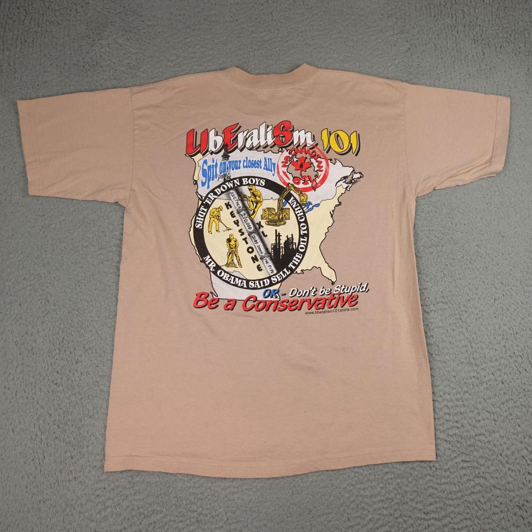 Vintage VINTAGE Bayside Conservative USA Graphic Tee Shirt Mens XL Brown Size US XL / EU 56 / 4 - 2 Thumbnail