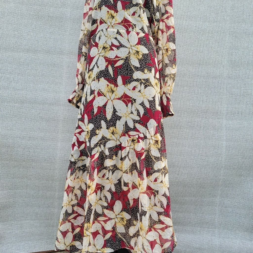 Bar III Bar III Floral Long-Sleeve Wrap V-neck Dress XX Lined NWT Size XXL / US 16-18 / IT 52-54 - 9 Thumbnail