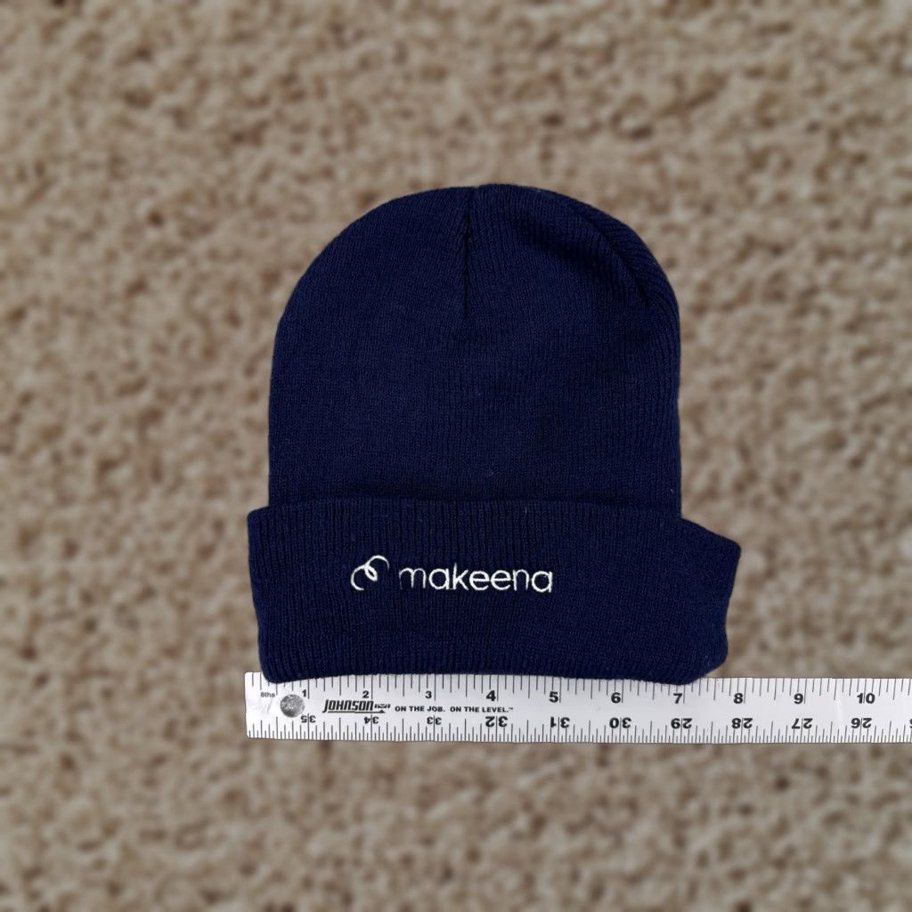 Vintage Blue Knit Beanie Hat Adult One Size Lightweight Ski Workwear Mens Size ONE SIZE - 1 Thumbnail