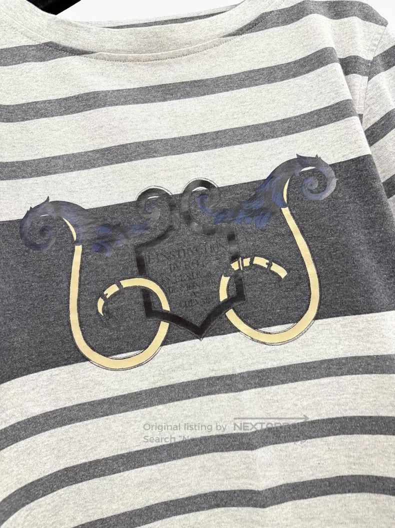 Hermes Hermes Grey Striped T-Shirt Size XS / US 0-2 / IT 36-38 - 2 Thumbnail