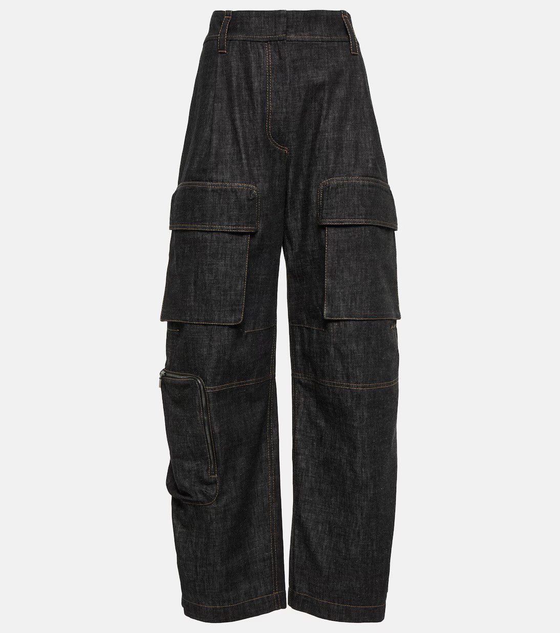 Brunello Cucinelli o1y0725 Denim Cargo Pant in Midnight Blue Size 27" / US 4 / IT 40 - 1 Thumbnail