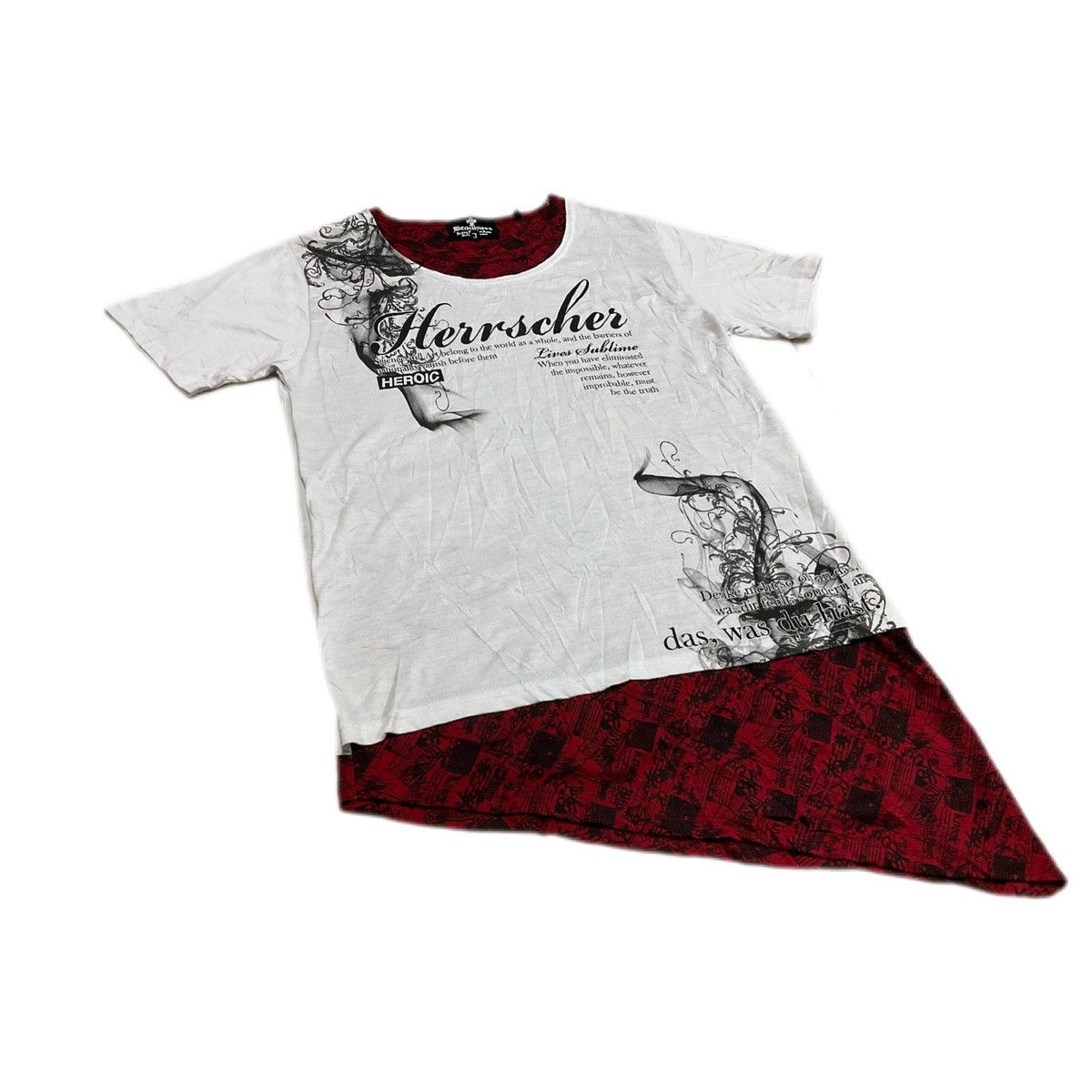 If Six Was Nine × Japanese Brand × Seditionaries 🔥Sick Y2K Beaumere Double Layer Asymmetrical Poem Shirt Size US L / EU 52-54 / 3 - 2 Thumbnail