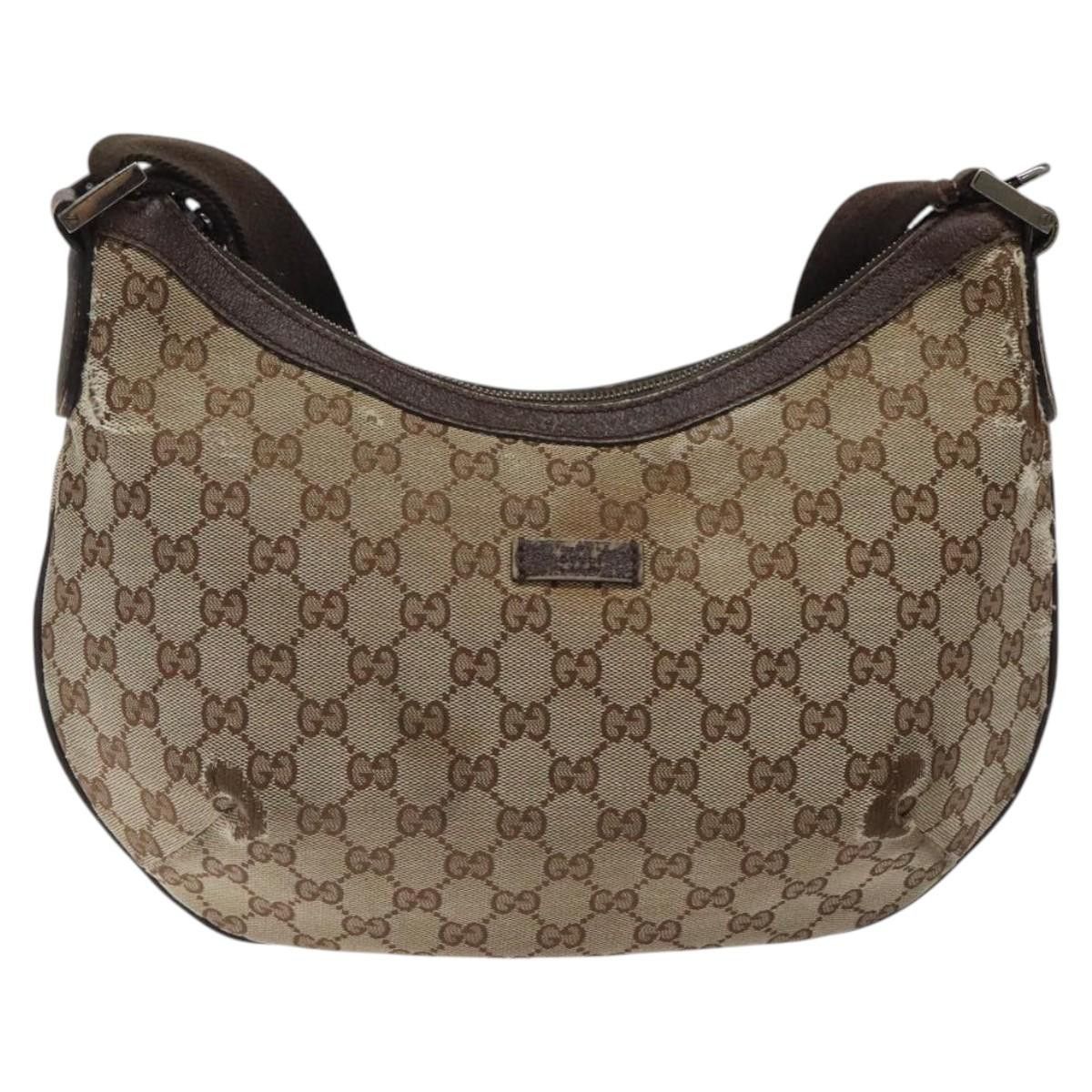 Gucci GUCCI GG Canvas Shoulder Bag Beige Silver Size ONE SIZE - 2 Thumbnail