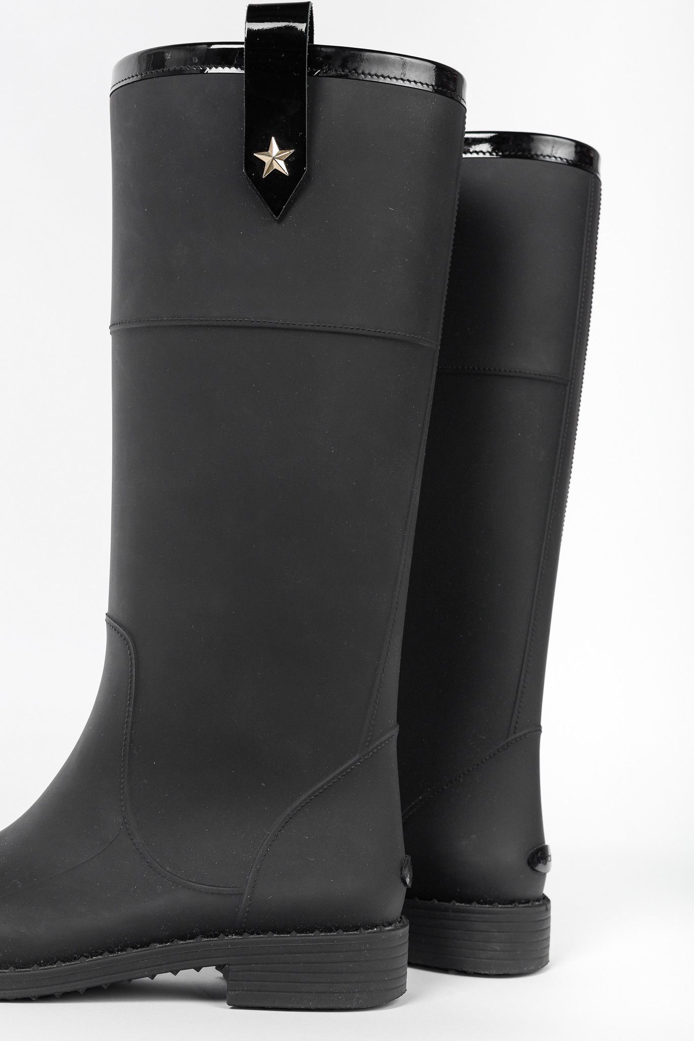 Jimmy Choo Jimmy Choo Edith Black Rubber Cap-Toe Rain Boots Size US 8.5 / IT 38.5 - 7 Thumbnail