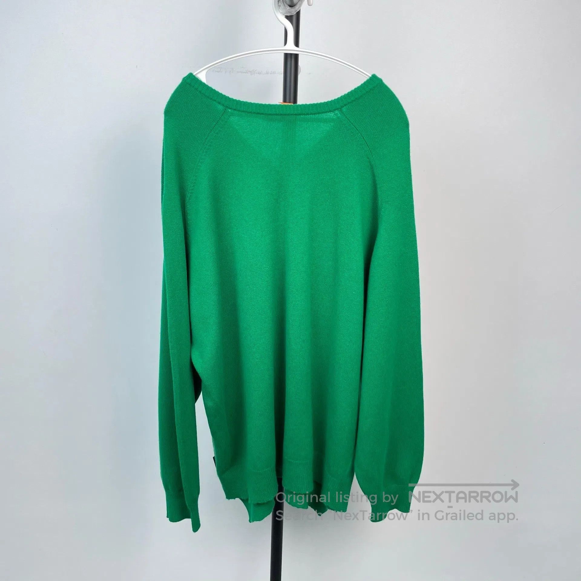 Balenciaga Balenciaga Green V-Neck Long Sleeve Knit Sweater| Size XS / US 0-2 / IT 36-38 - 3 Thumbnail