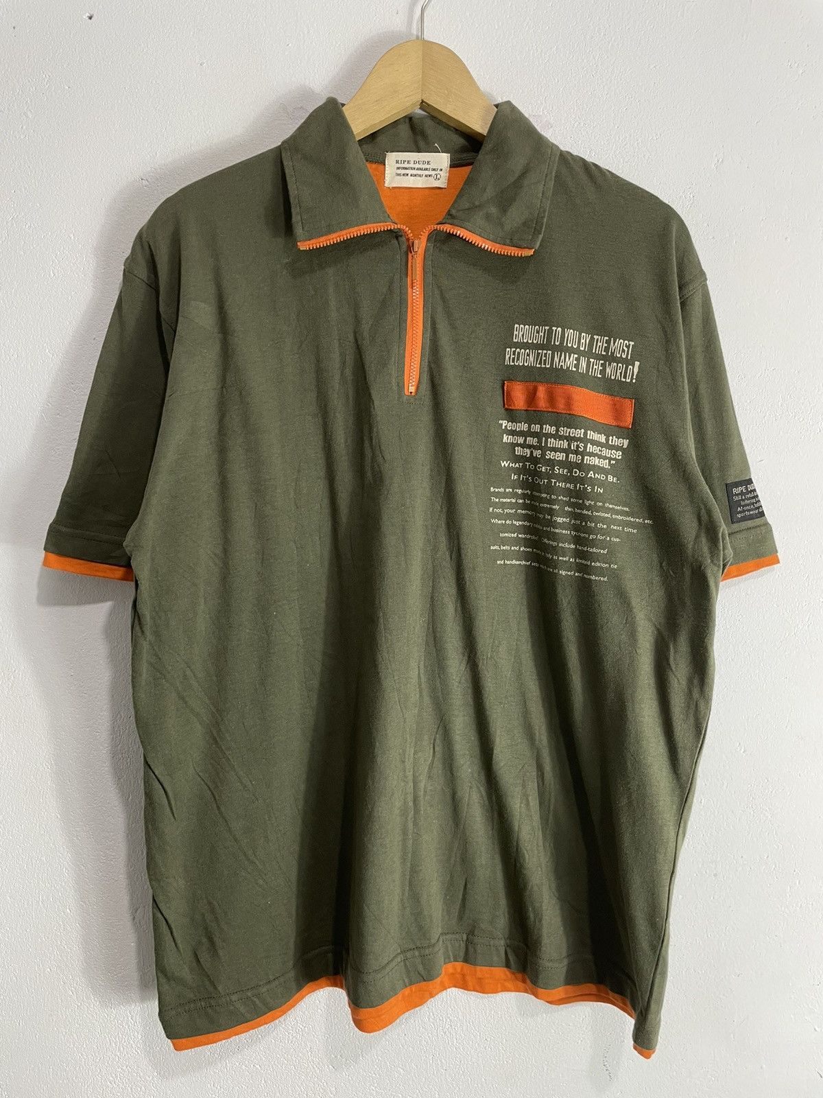 Hysteric Glamour Archive Ripe Dude Poem Double layer Tshirt Half zip Size US L / EU 52-54 / 3 - 1 Thumbnail